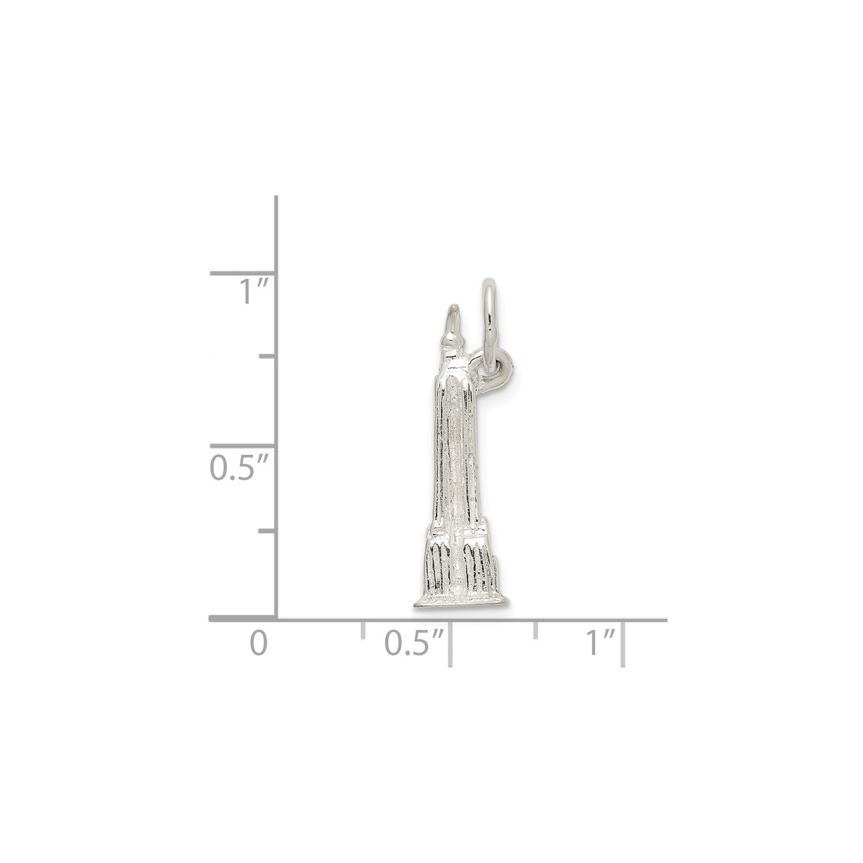 Sterling Silver Empire State Building Pendant, Miniature NYC Skyscraper Charm for Necklace or Bracelet
