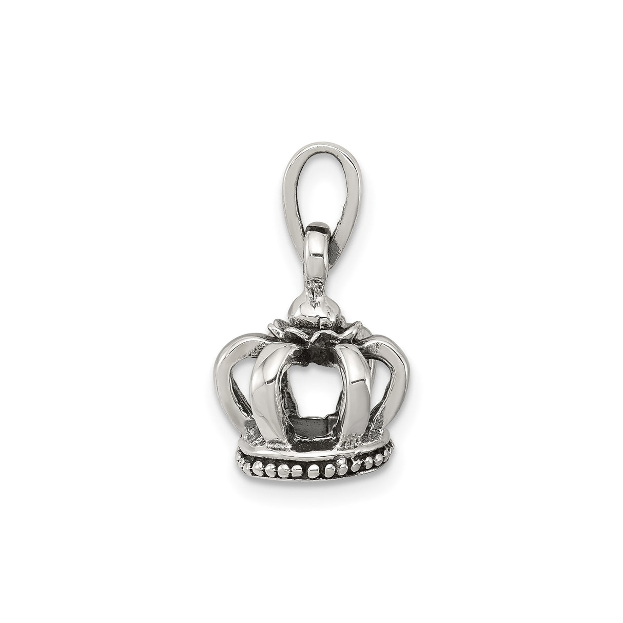 Sterling Silver Crown Pendant, Royal Design Symbolizing Leadership and Authority, Unisex Jewelry