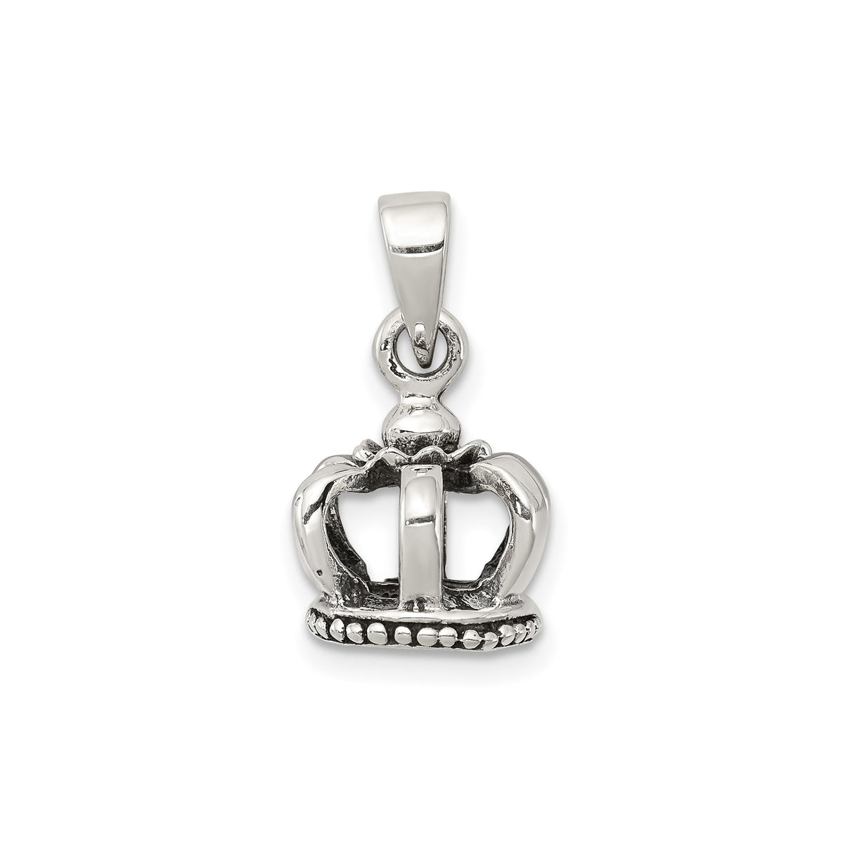 Sterling Silver Crown Pendant, Royal Design Symbolizing Leadership and Authority, Unisex Jewelry