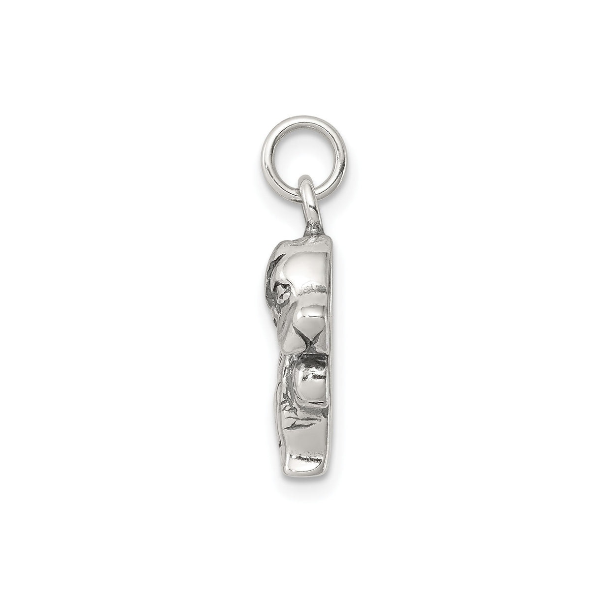 Sterling Silver Dog Charm Pendant with Detailed Sitting Puppy Design for Women and Men
