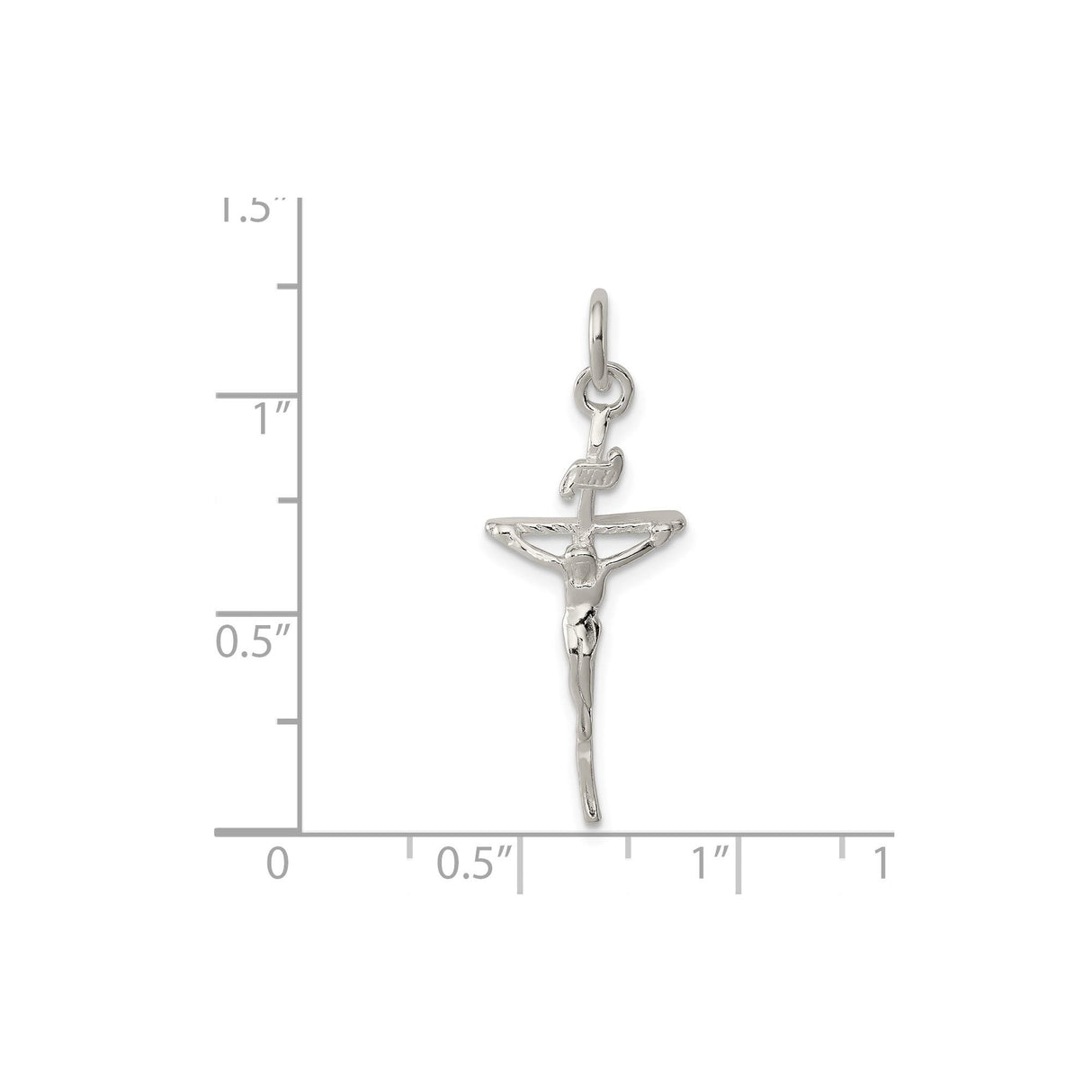 Sterling Silver Crucifix Cross Pendant with INRI Charm and Jesus Design for Men and Women