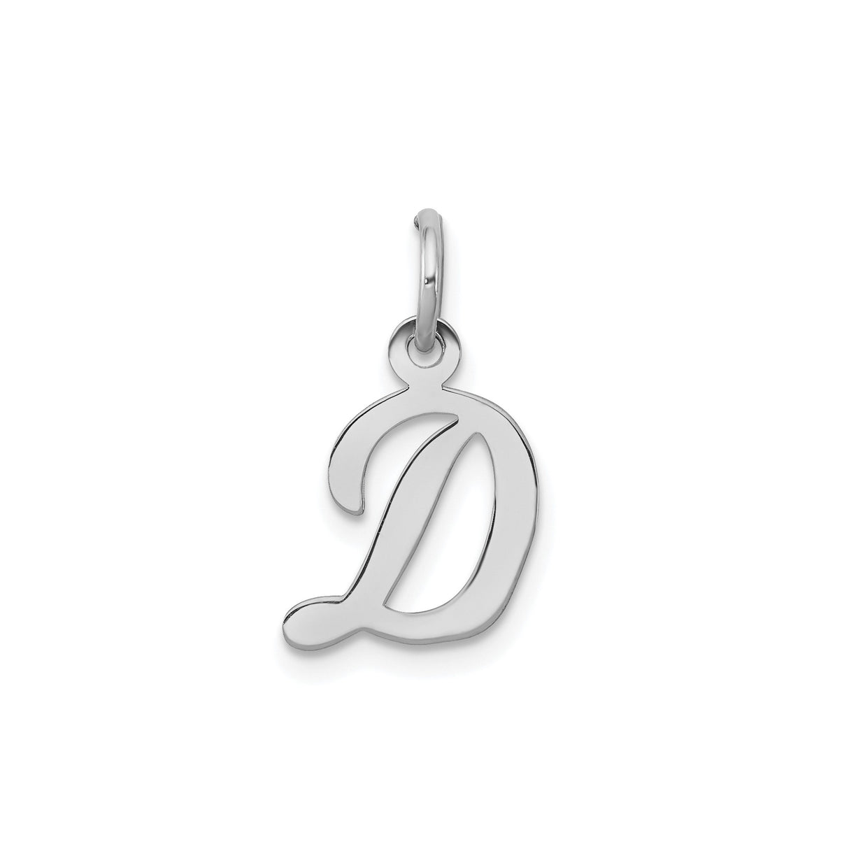Sterling Silver Initial D Pendant, Cursive Script Letter Charm for Women