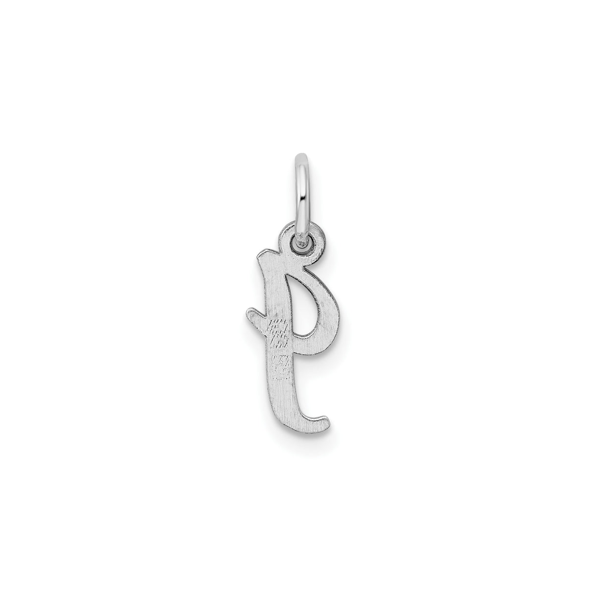 Sterling Silver Letter J Pendant, Polished Script Initial Charm for Women