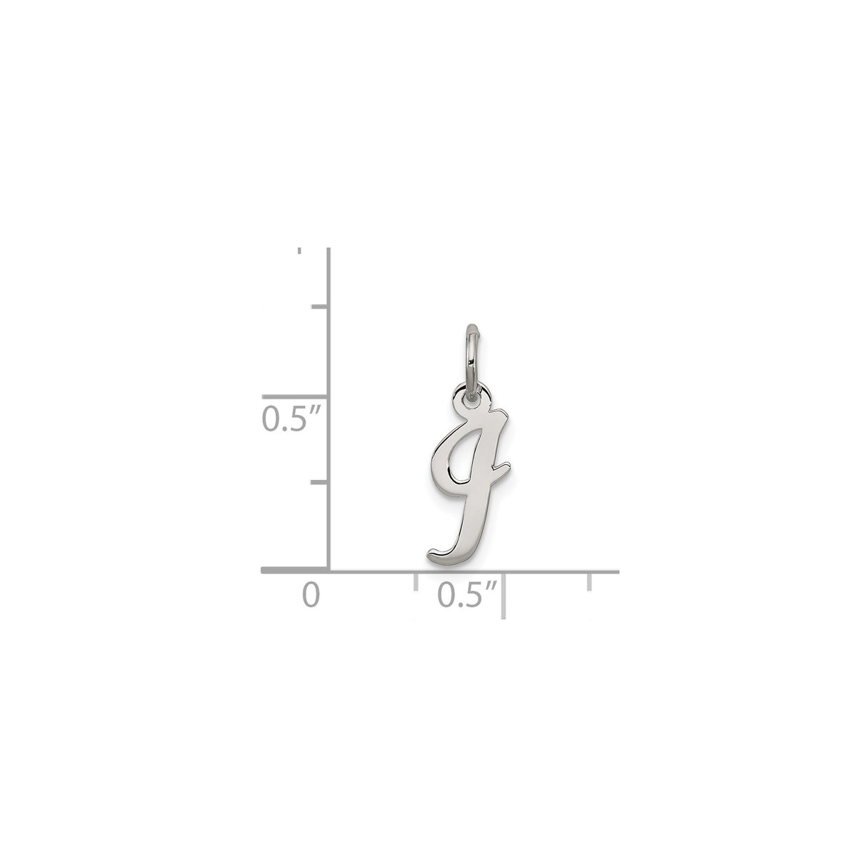 Sterling Silver Letter J Pendant, Polished Script Initial Charm for Women
