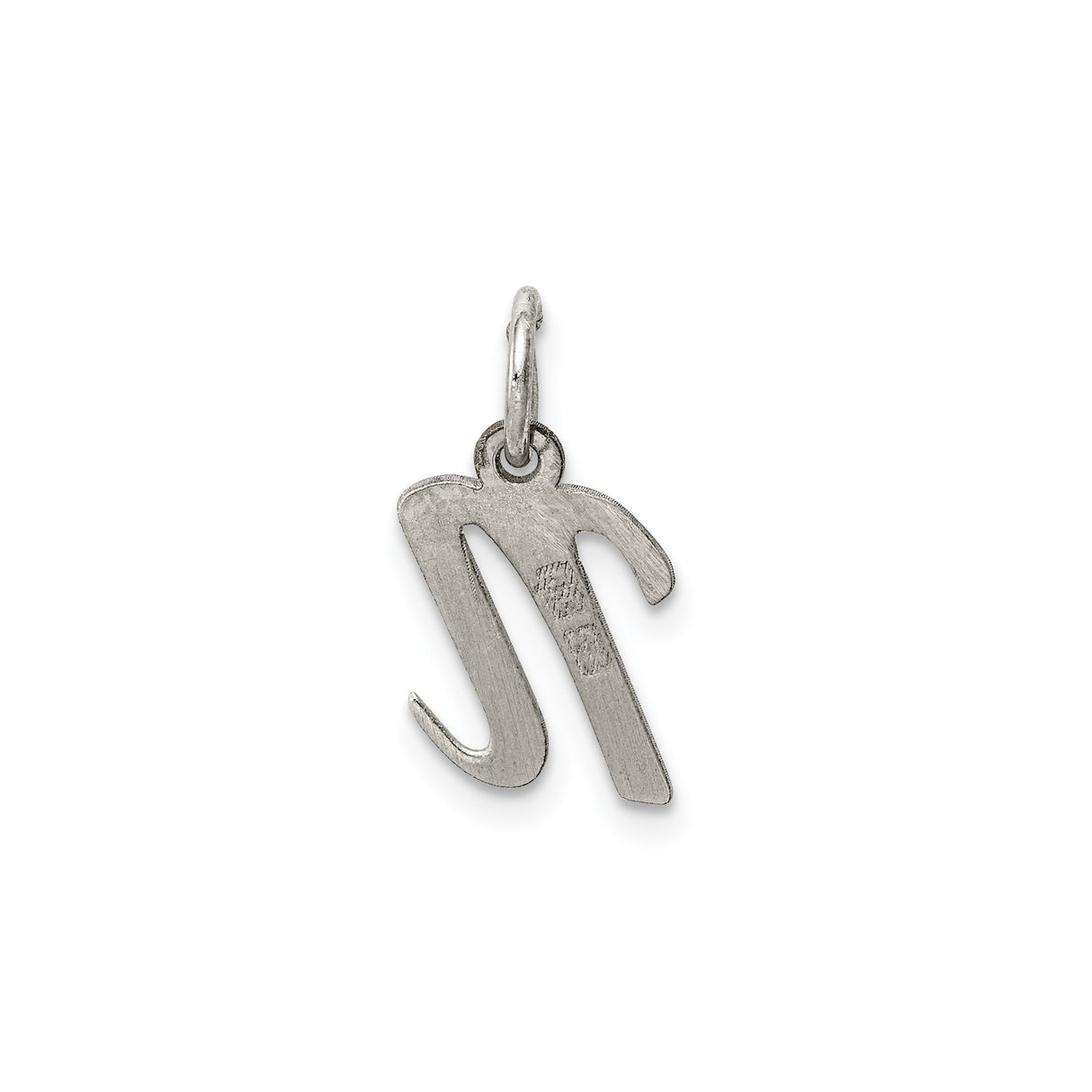 Sterling Silver Lowercase N Pendant Charm, Script Initial Jewelry, Unisex Monogram Accessory
