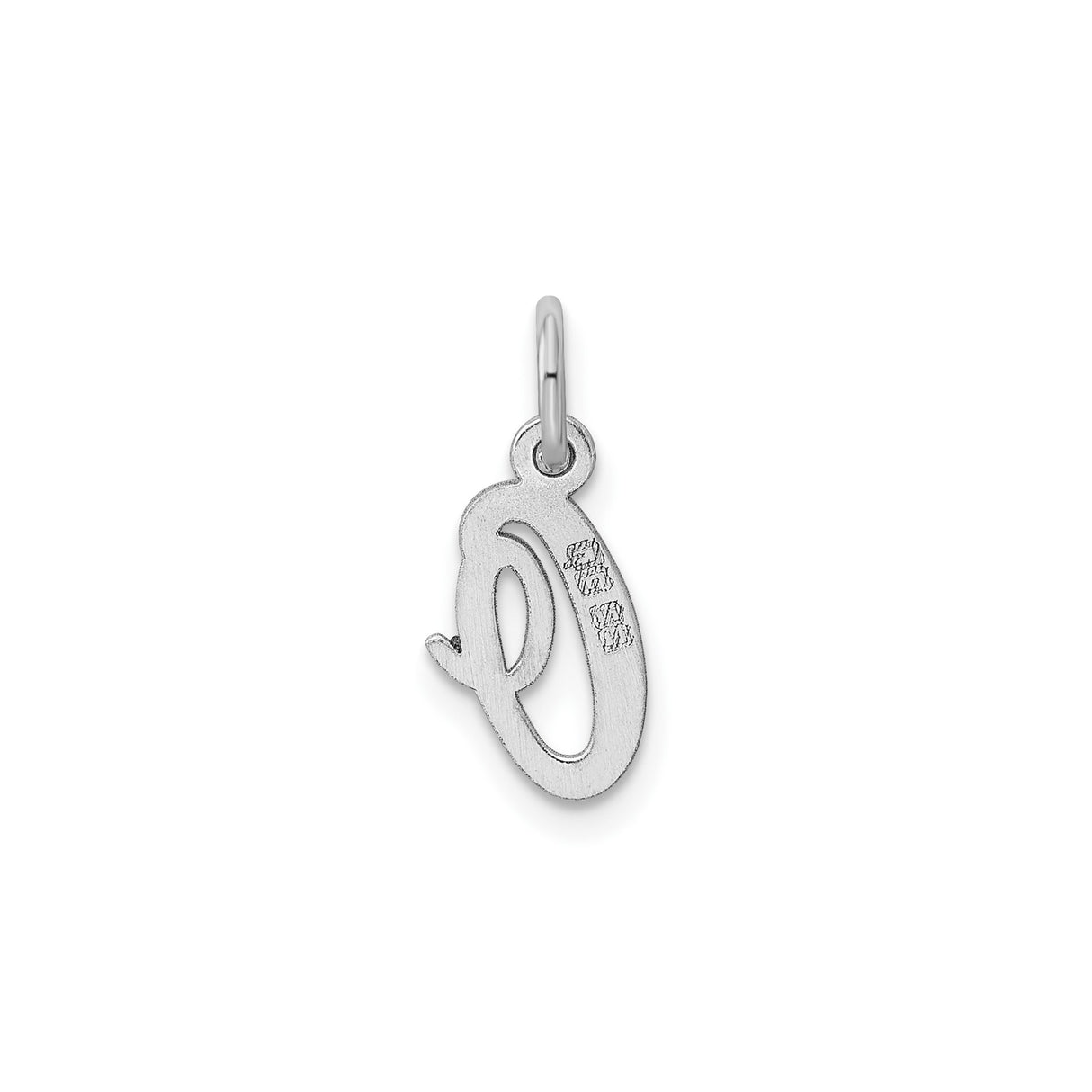 Sterling Silver Initial Q Pendant, Script Letter Charm, Polished Monogram Jewelry for Women