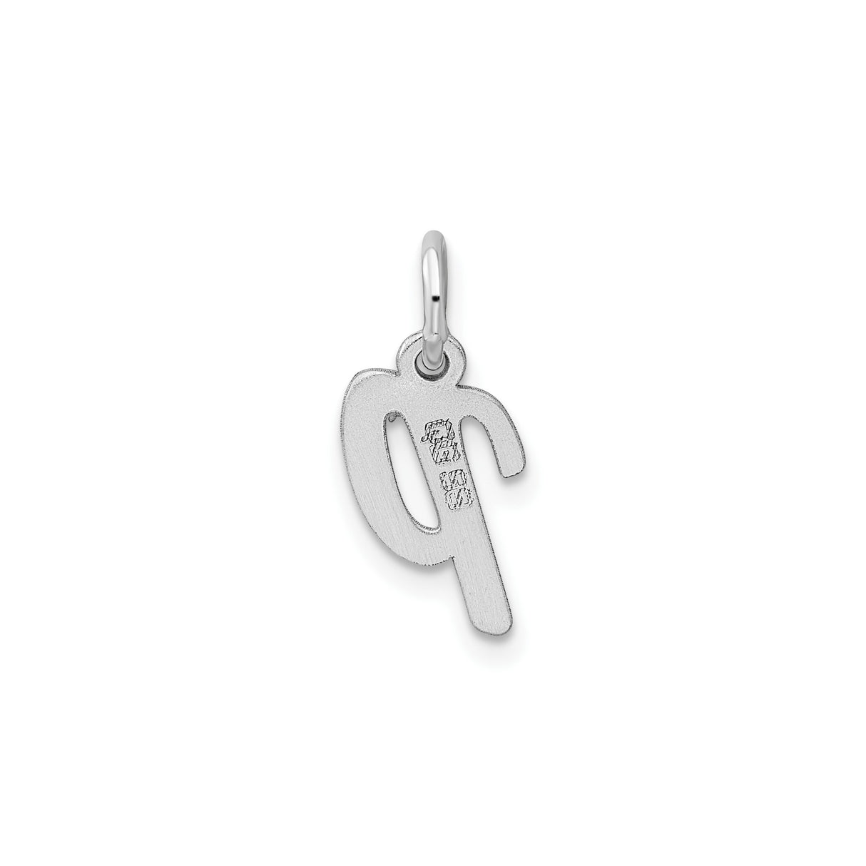 Sterling Silver Lowercase Letter P Pendant Charm, Polished Script Initial Jewelry