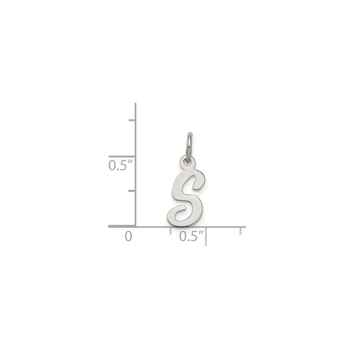 Sterling Silver Initial S Pendant, Script Letter Charm, Personalized Monogram Jewelry for Women