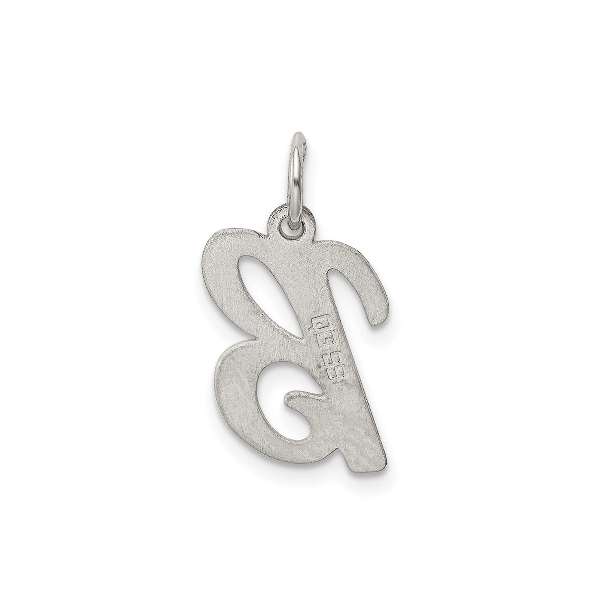 Sterling Silver Letter B Pendant Charm, Polished Script Alphabet Jewelry for Women