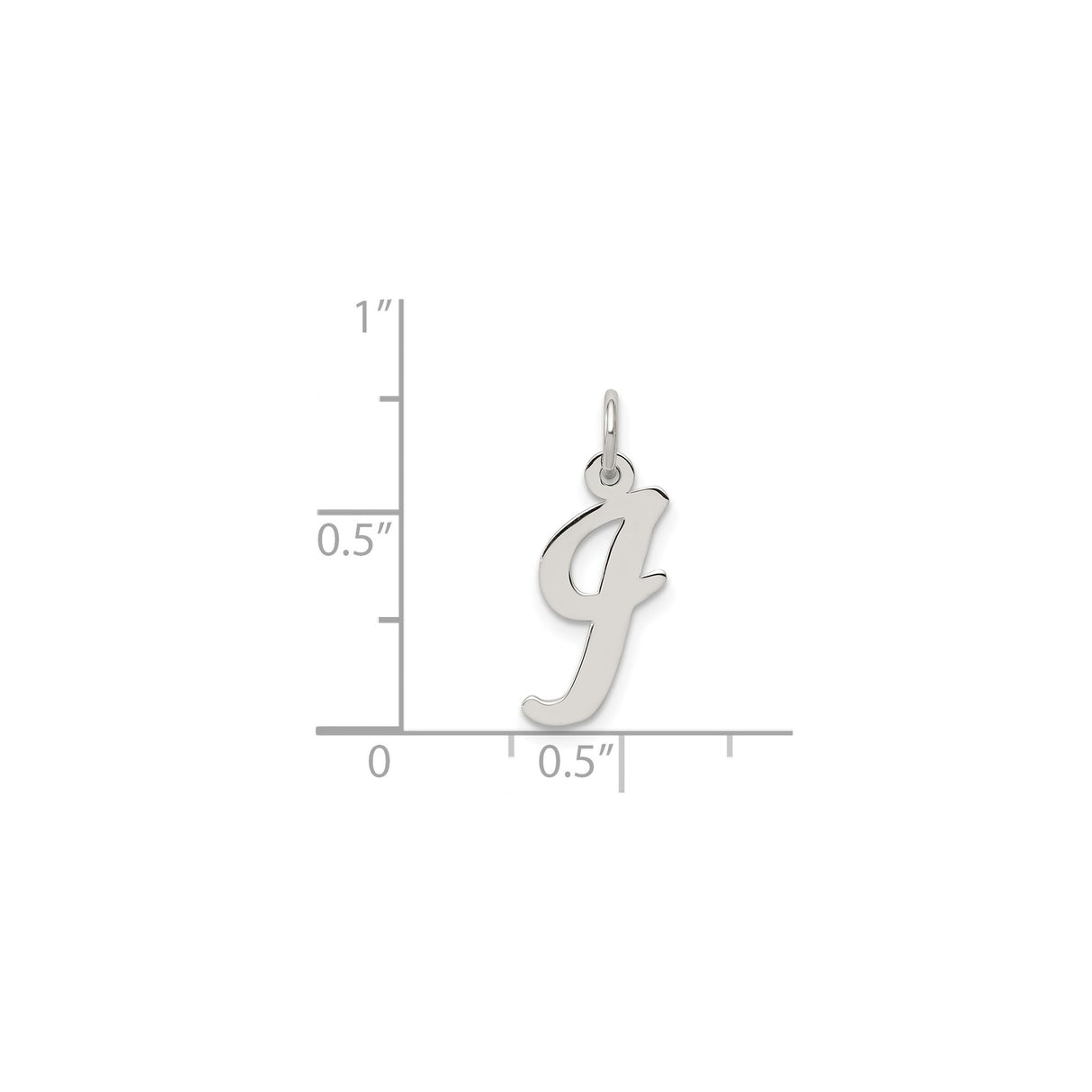 Sterling Silver Letter J Pendant Charm, Cursive Script Initial Design for Women or Unisex Use