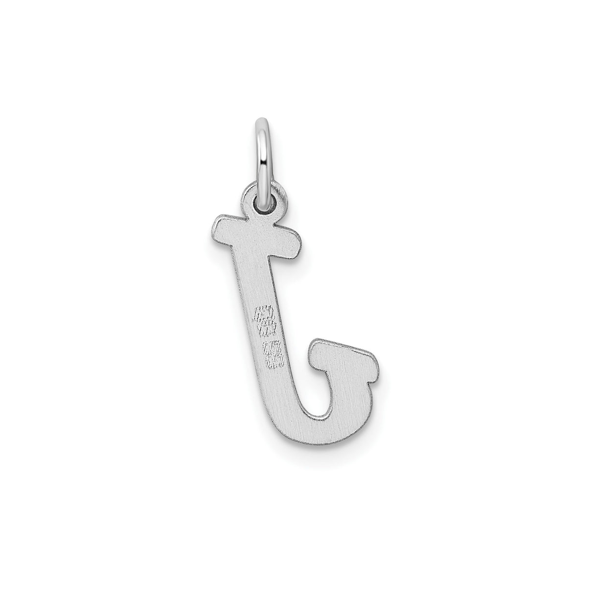 Sterling Silver J Initial Pendant, Polished Script Letter Charm, Minimalist Monogram Jewelry