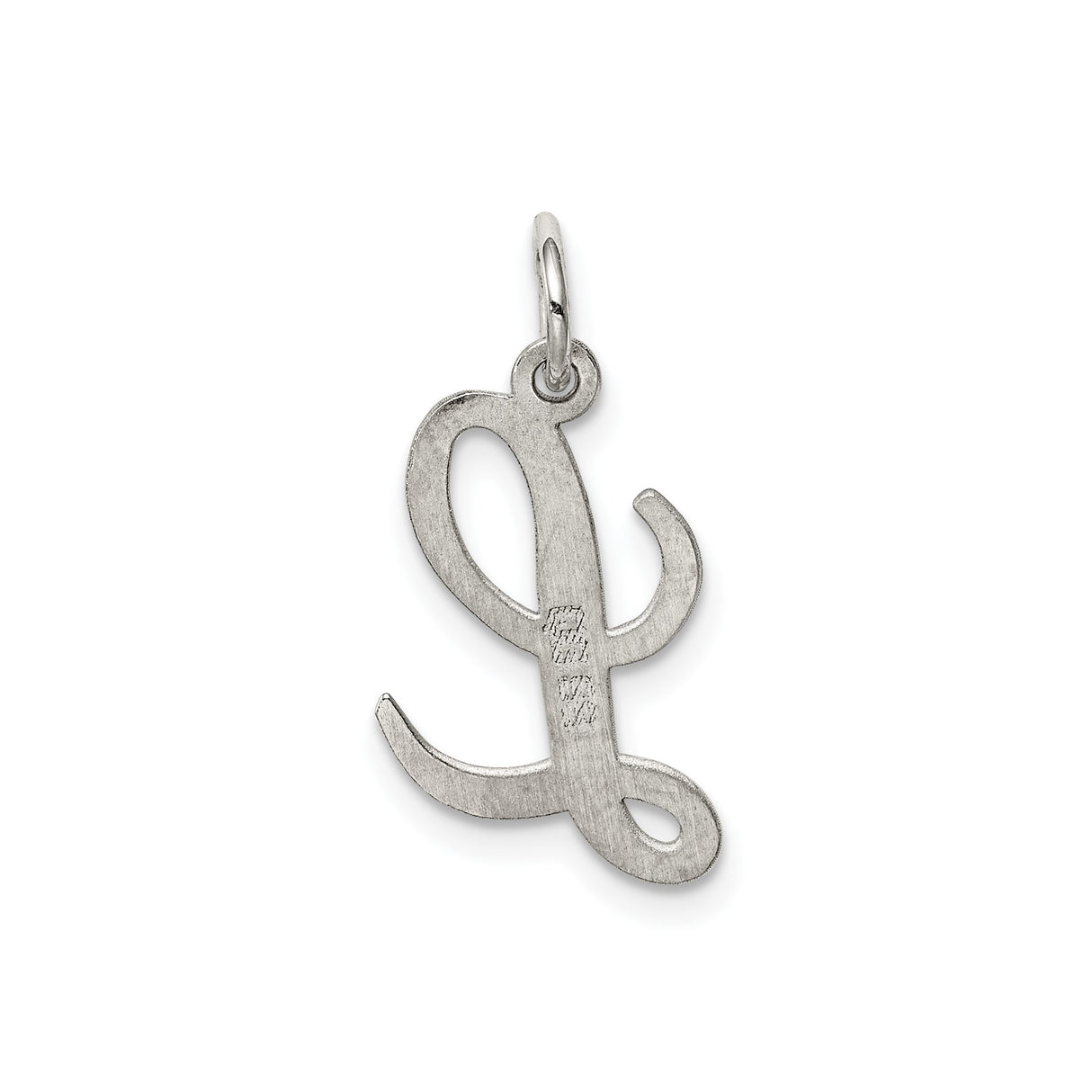 Sterling Silver Pendant Charm, Script Letter L Initial, Cursive Monogram Jewelry