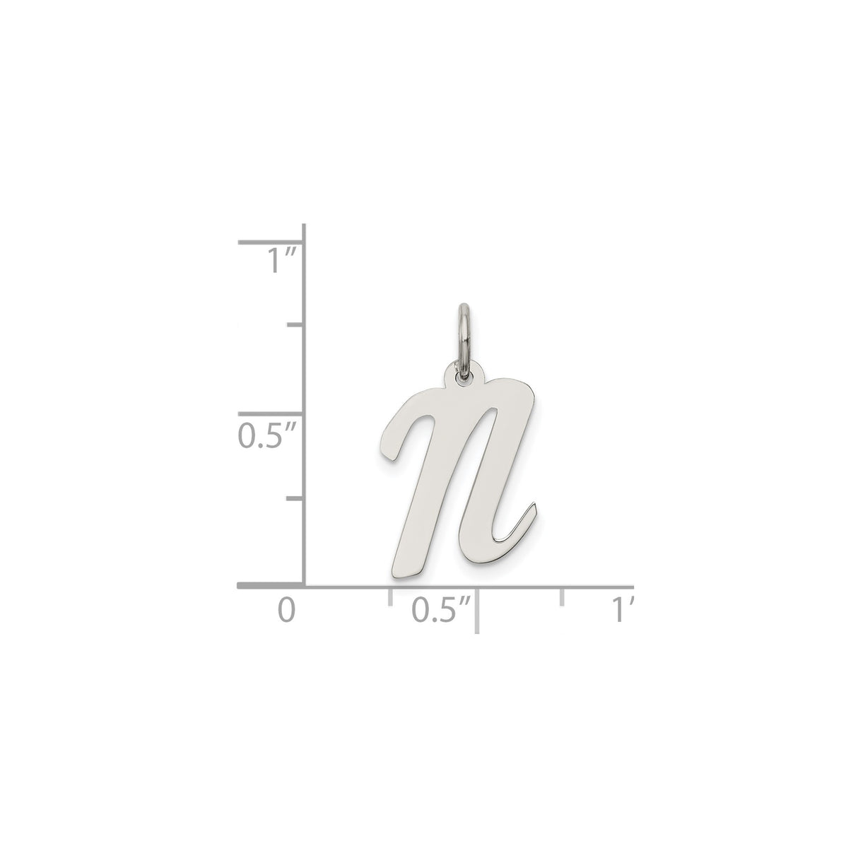 Sterling Silver Pendant, Lowercase Script Letter M, Minimalist Monogram Charm for Women