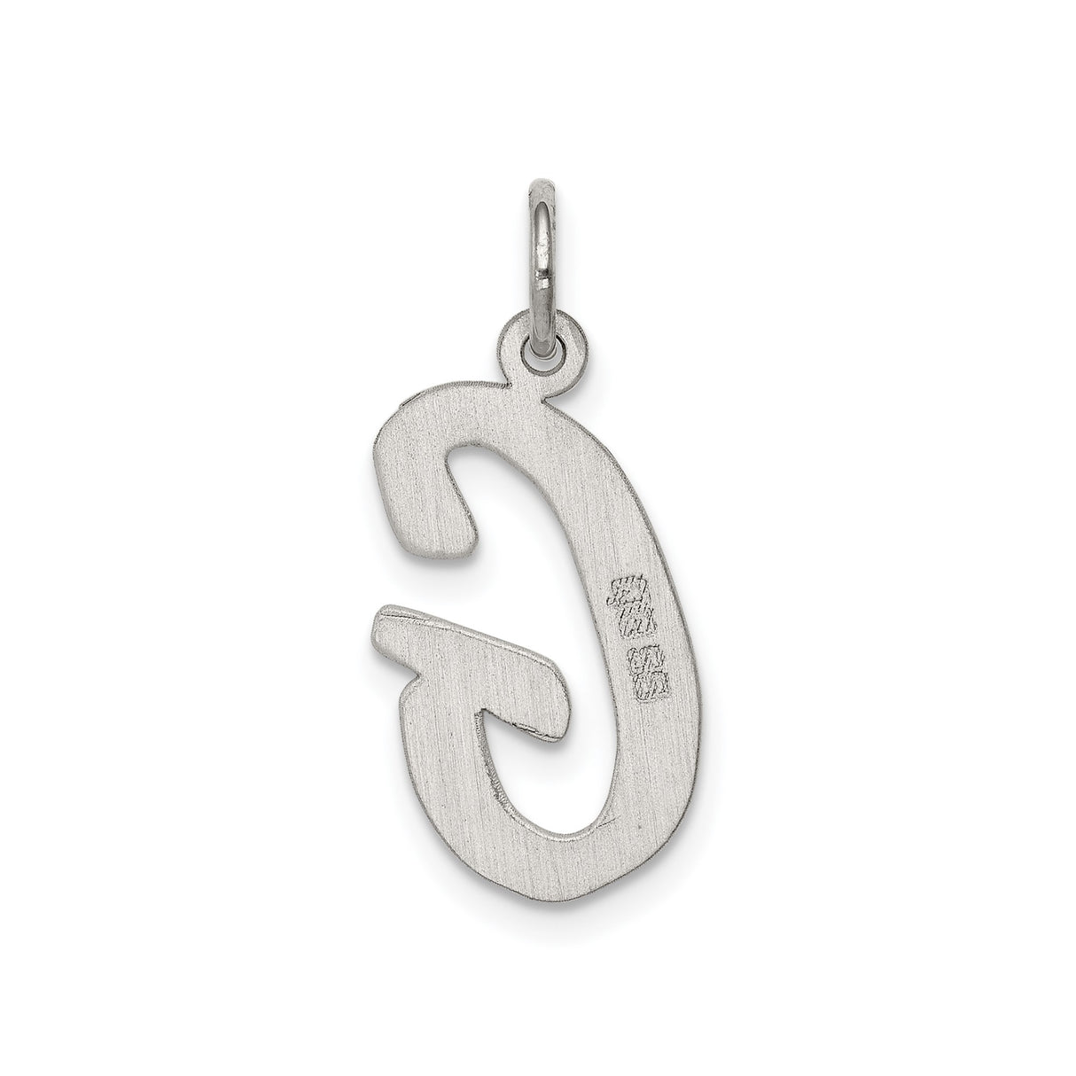 Sterling Silver Pendant with Script Letter G, Cursive Initial Charm, Unisex Monogram Jewelry