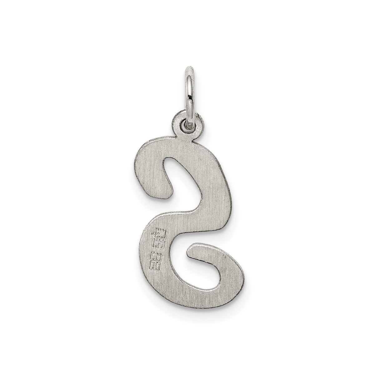 Sterling Silver Initial S Charm Pendant, Script Letter Monogram Design