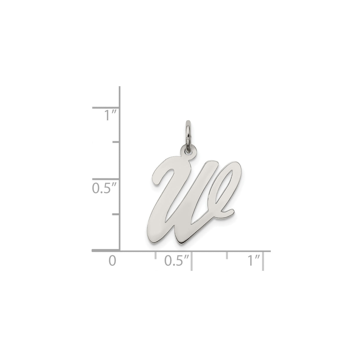 Sterling Silver Script W Pendant with Flowing Cursive Design, Romantic Initial Jewelry for Women