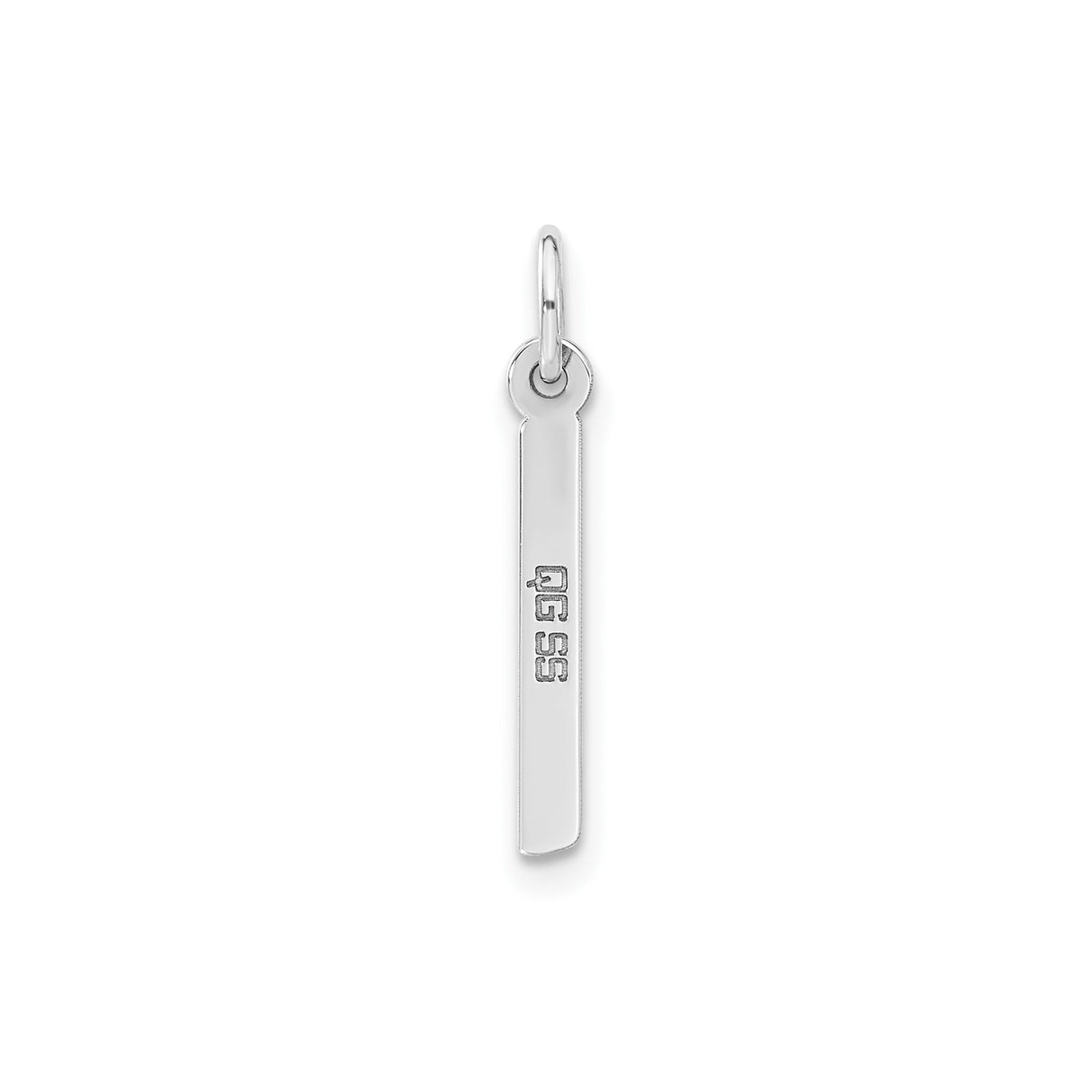 Sterling Silver Vertical Bar Pendant, Engravable Minimalist Design, Unisex Tag Charm