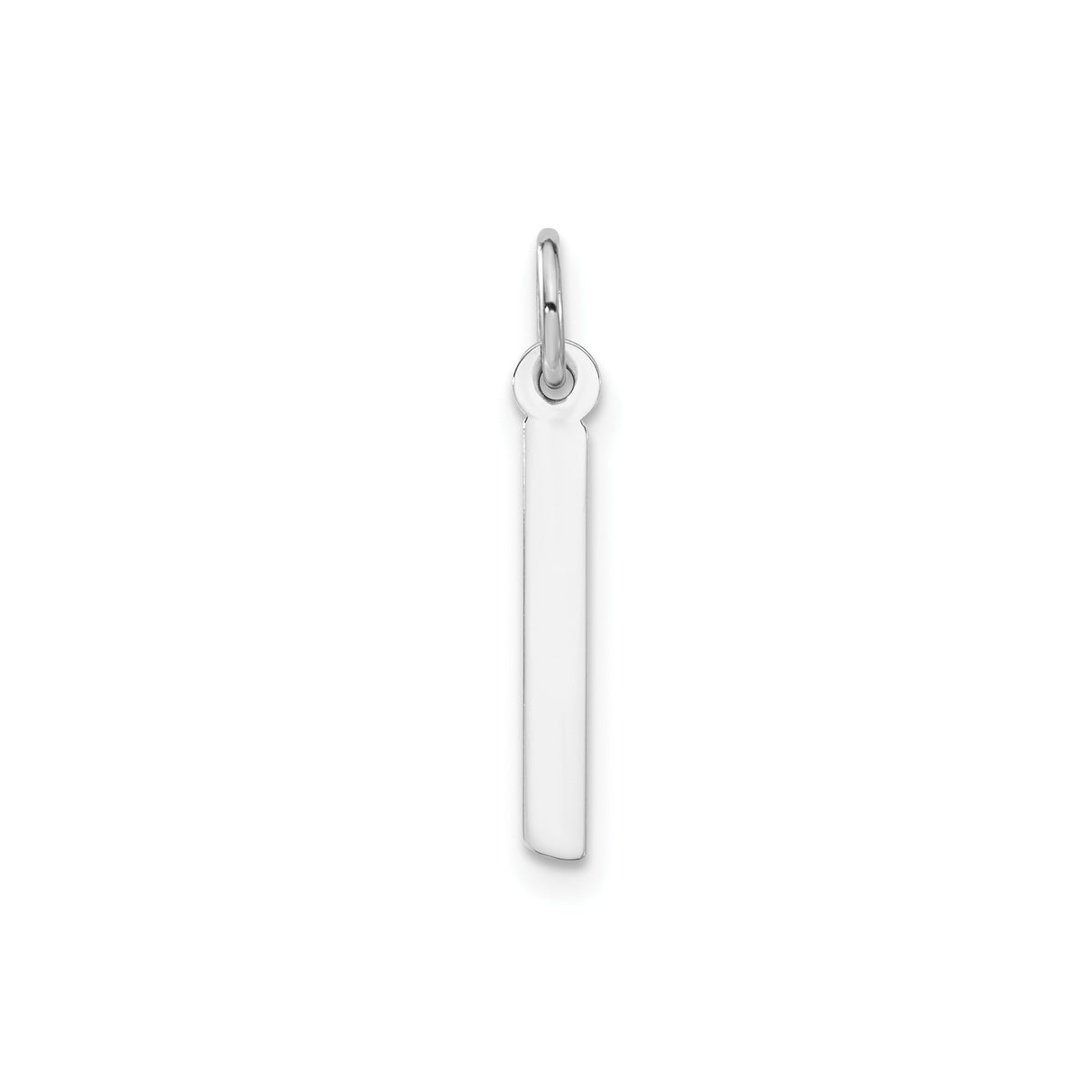 Sterling Silver Vertical Bar Pendant, Engravable Minimalist Design, Unisex Tag Charm