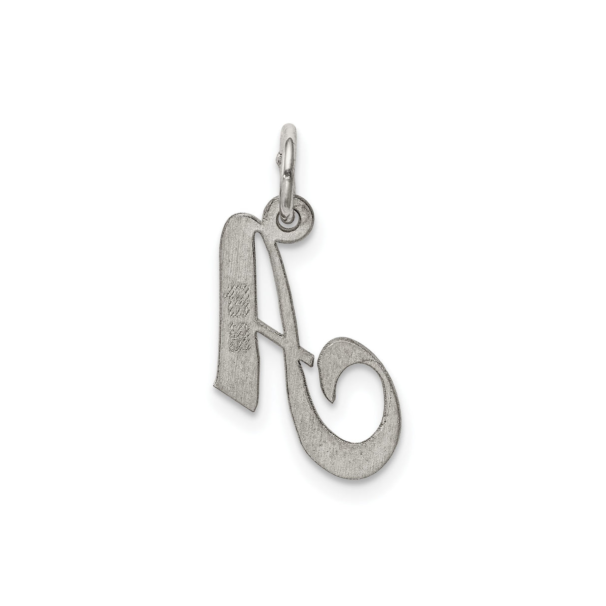 Sterling Silver Script Letter A Pendant Charm, Polished Cursive Initial Monogram Jewelry
