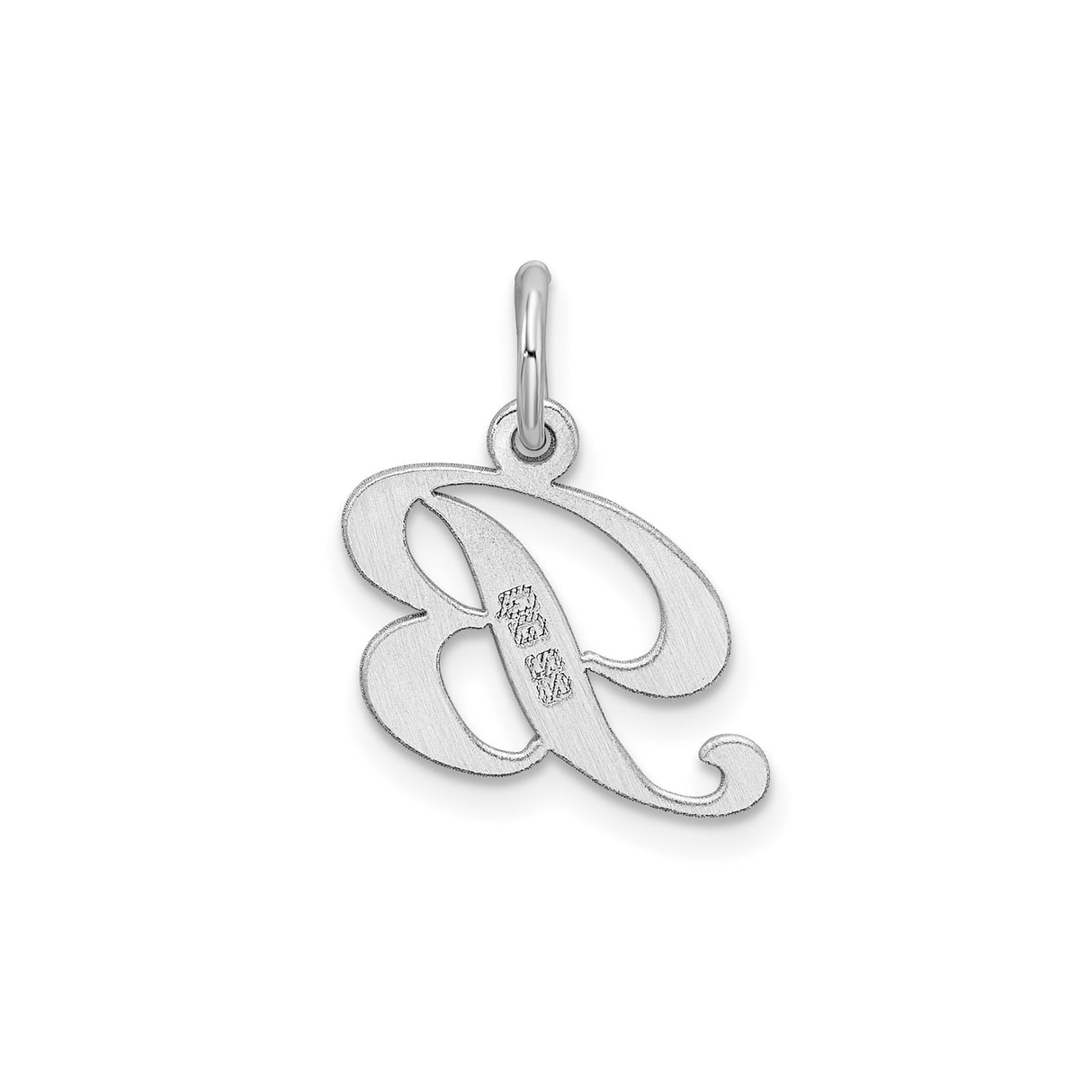 Sterling Silver Letter B Pendant, Script Initial Charm with Monogram Design for Women