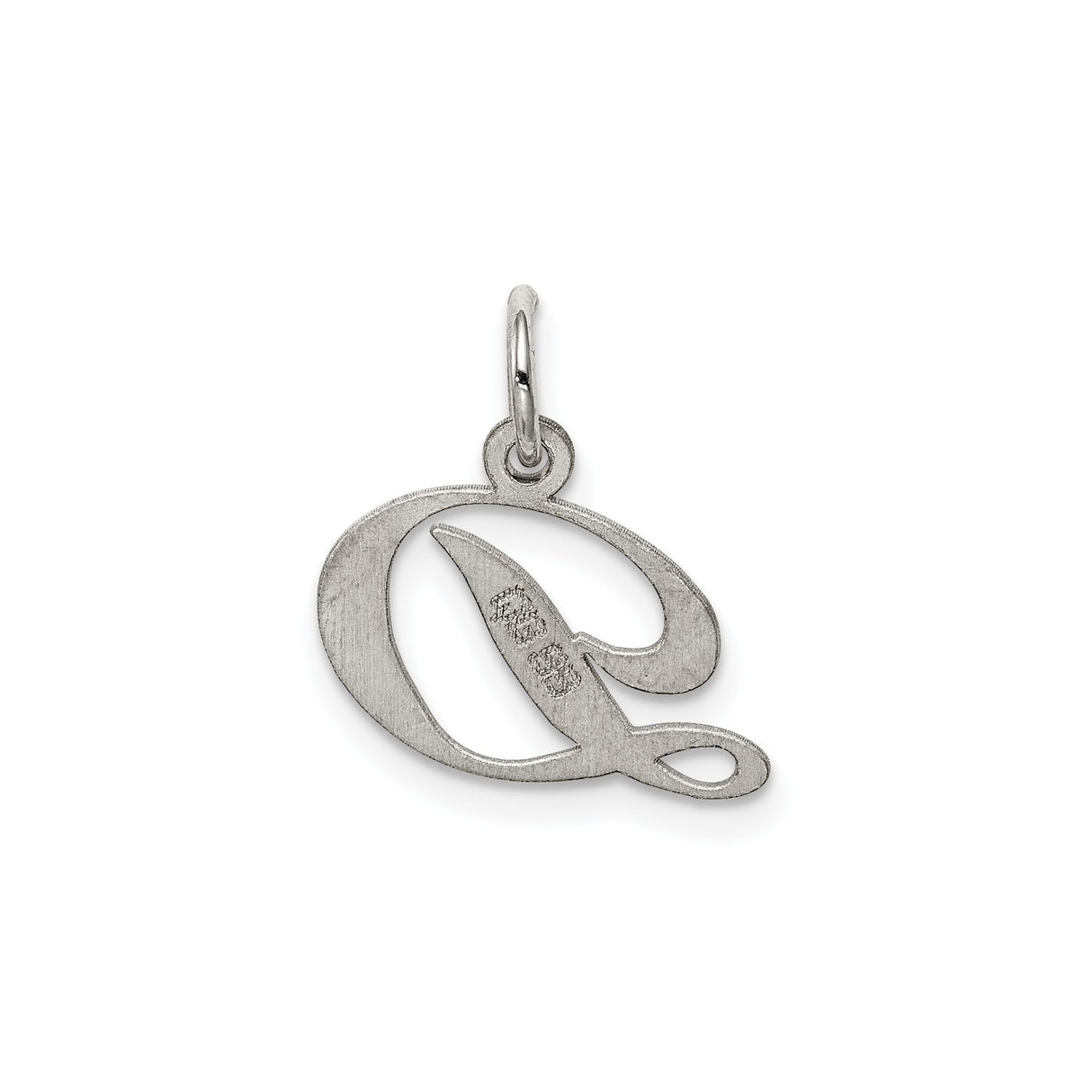 Sterling Silver Script Initial D Pendant, Polished Cursive Letter Charm for Women