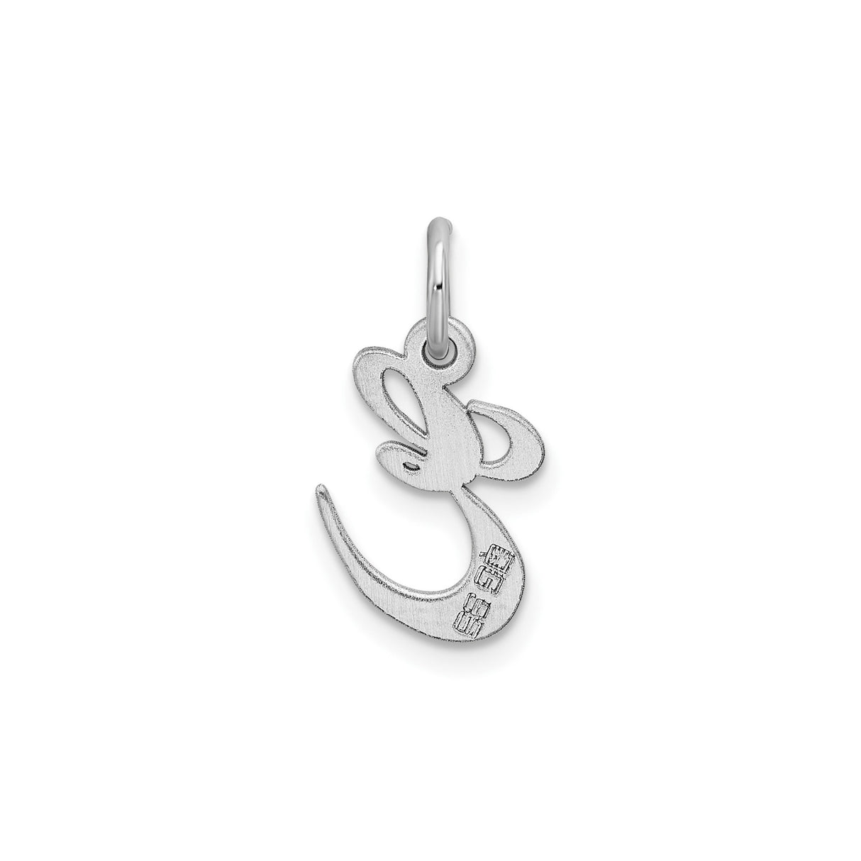 Sterling Silver Script Initial Pendant Charm with Cursive Letter E for Women