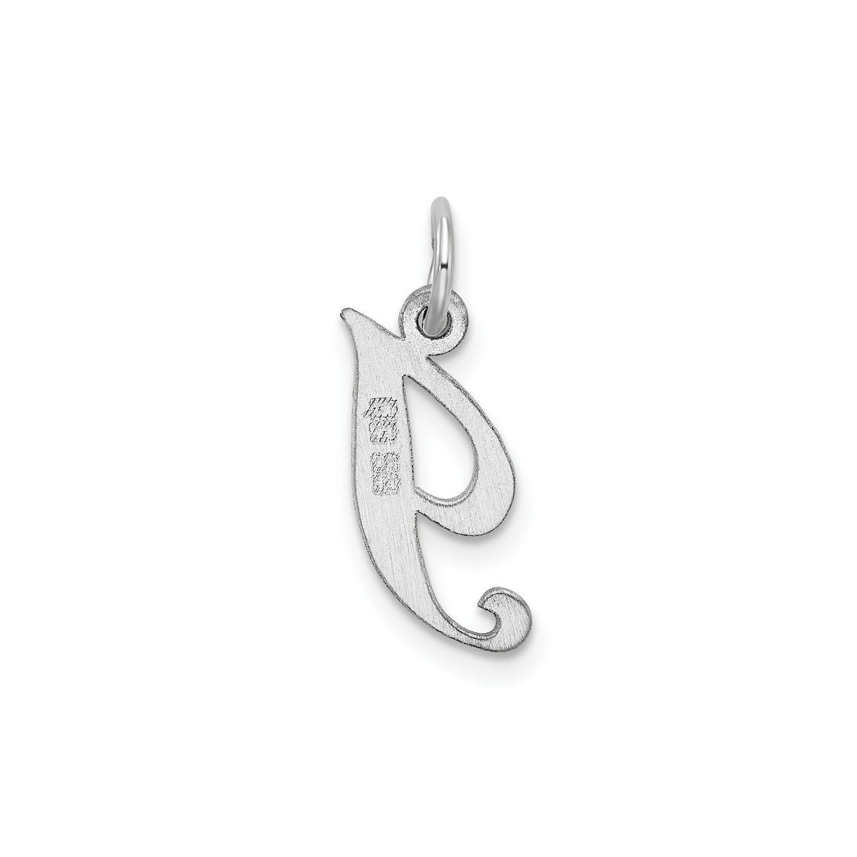 Sterling Silver Initial J Pendant, Cursive Script Alphabet Charm for Women