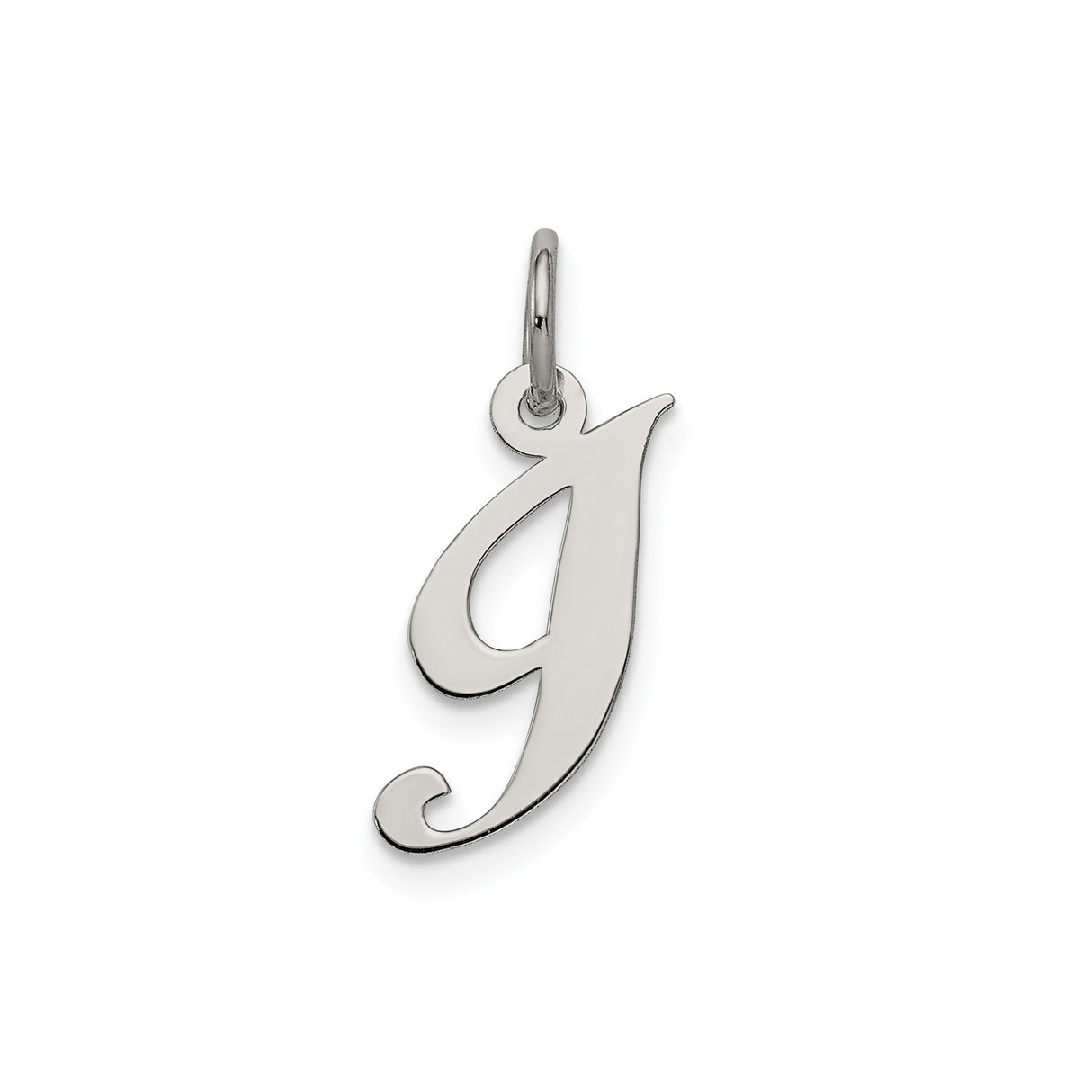 Sterling Silver Initial J Pendant, Cursive Script Alphabet Charm for Women