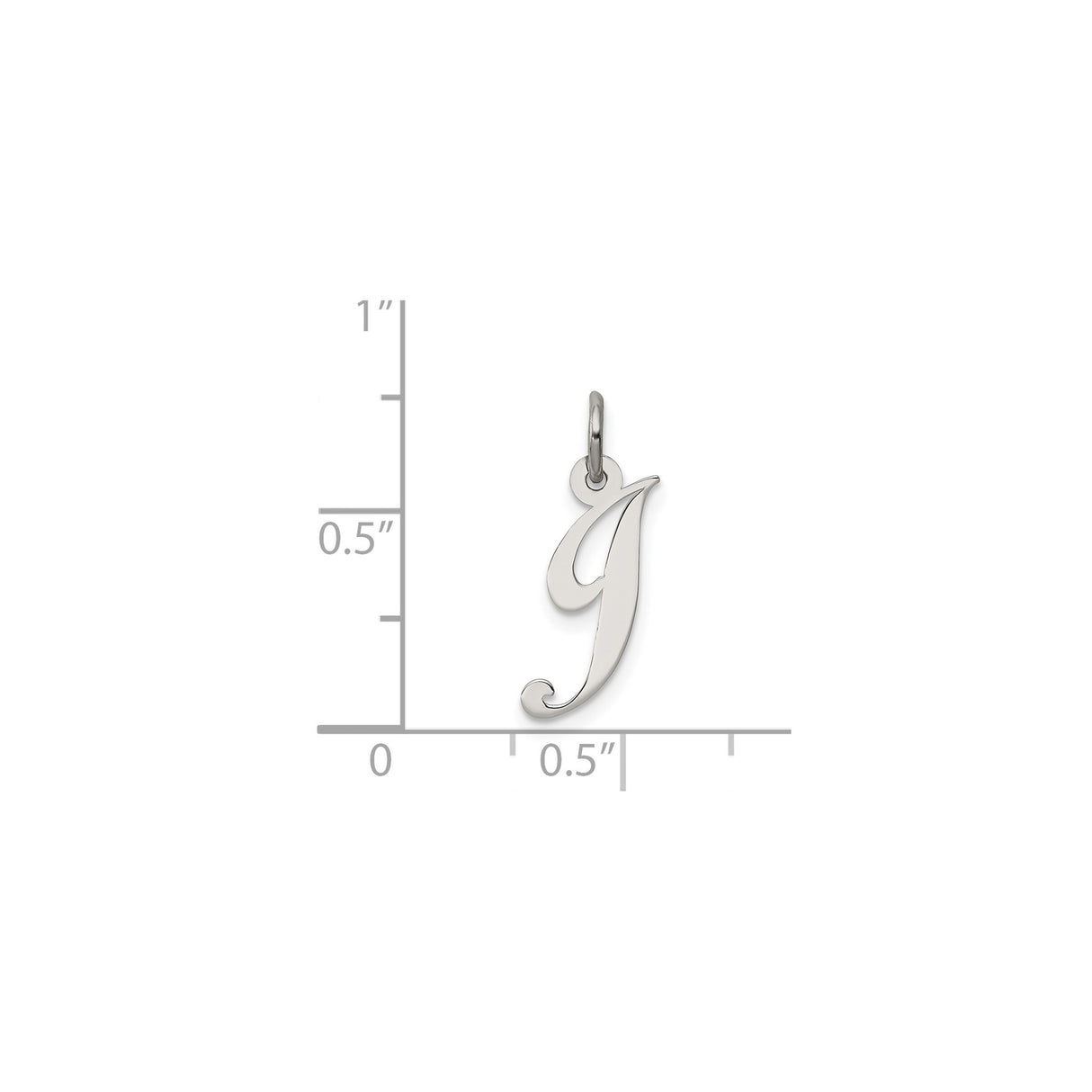 Sterling Silver Initial J Pendant Charm, Cursive Script Letter Monogram Jewelry