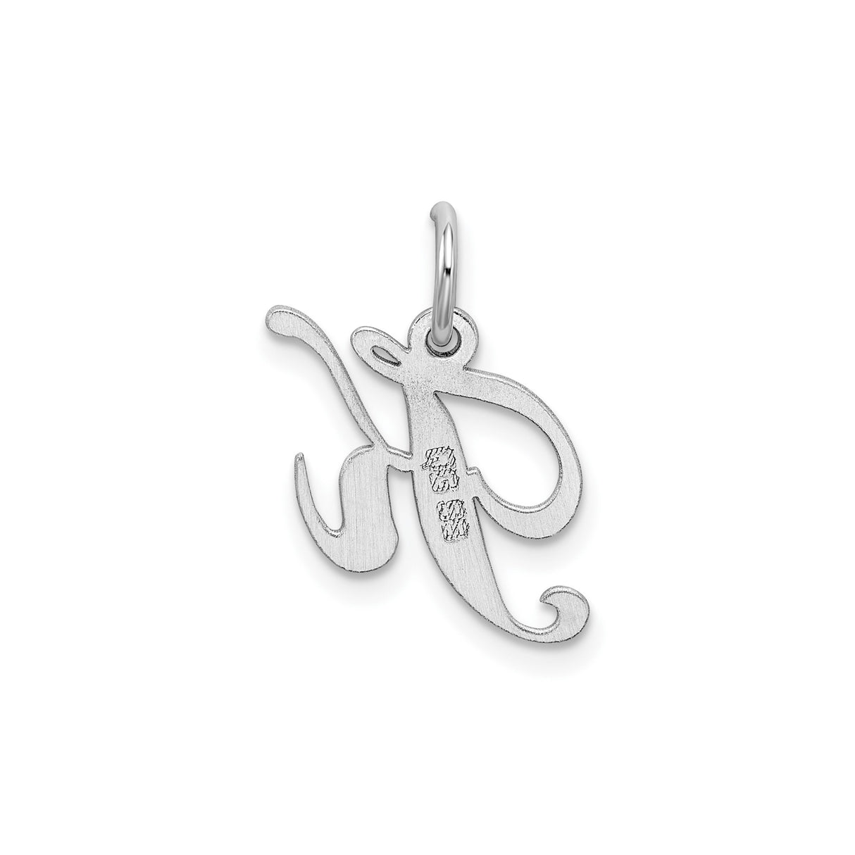 Sterling Silver Initial K Pendant, Script Letter Charm with Feminine Design for Women