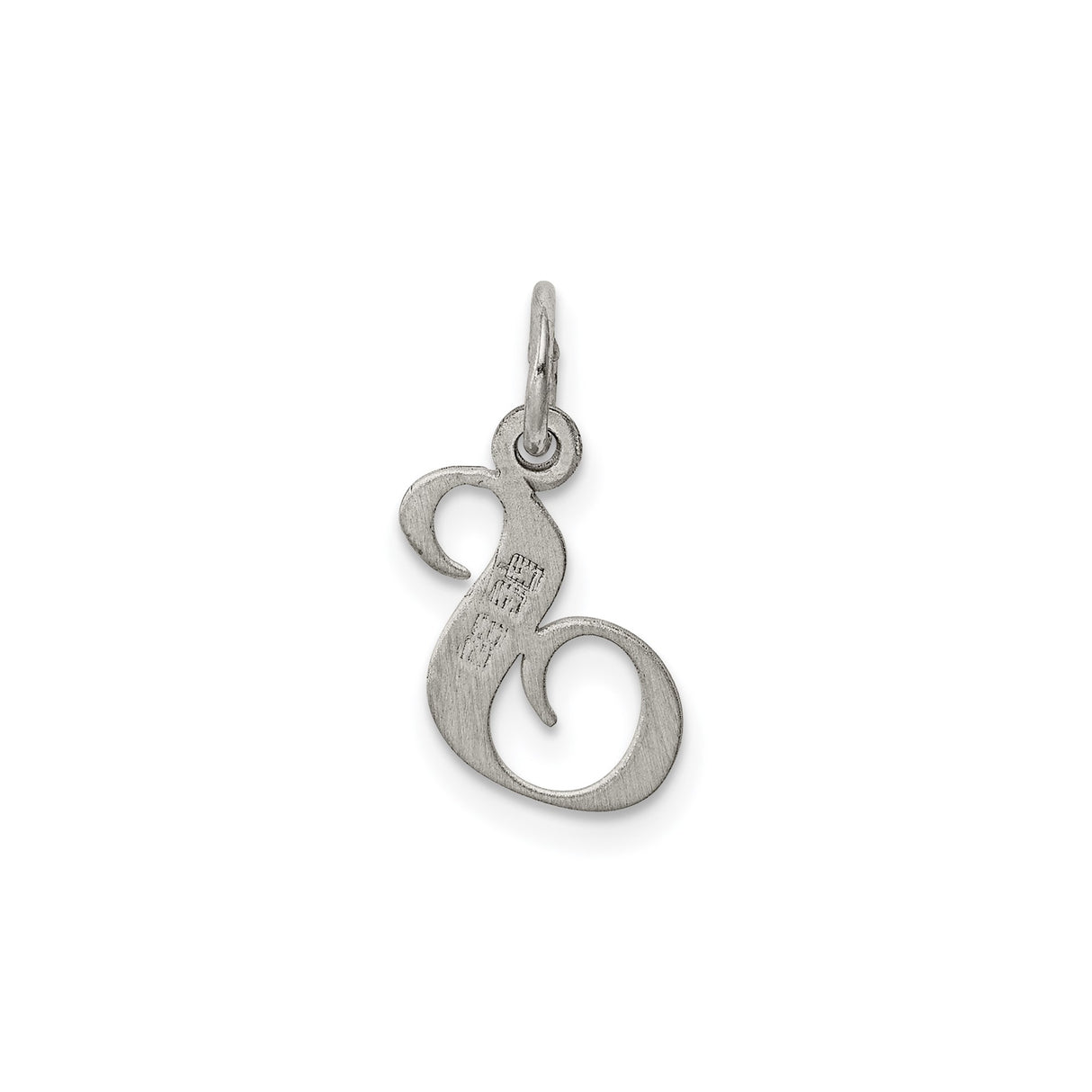 Sterling Silver Initial S Pendant Charm, Cursive Letter Monogram Jewelry for Women