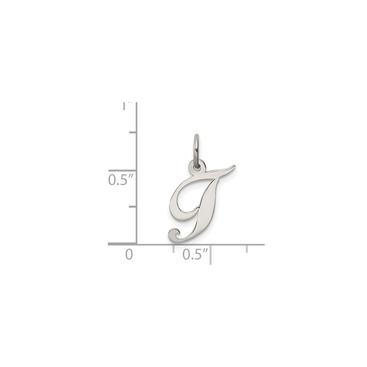 Sterling Silver Script Initial J Pendant Charm, Cursive Alphabet Monogram Jewelry for Women