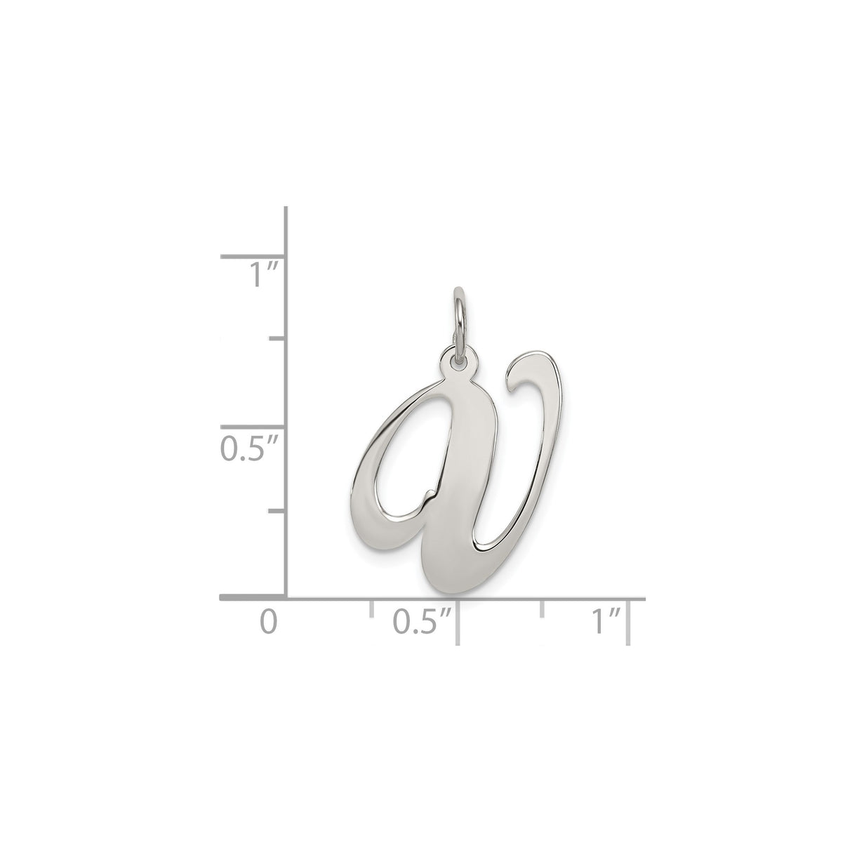 Sterling Silver Letter W Pendant Charm, Script Initial Monogram Jewelry for Women or Unisex