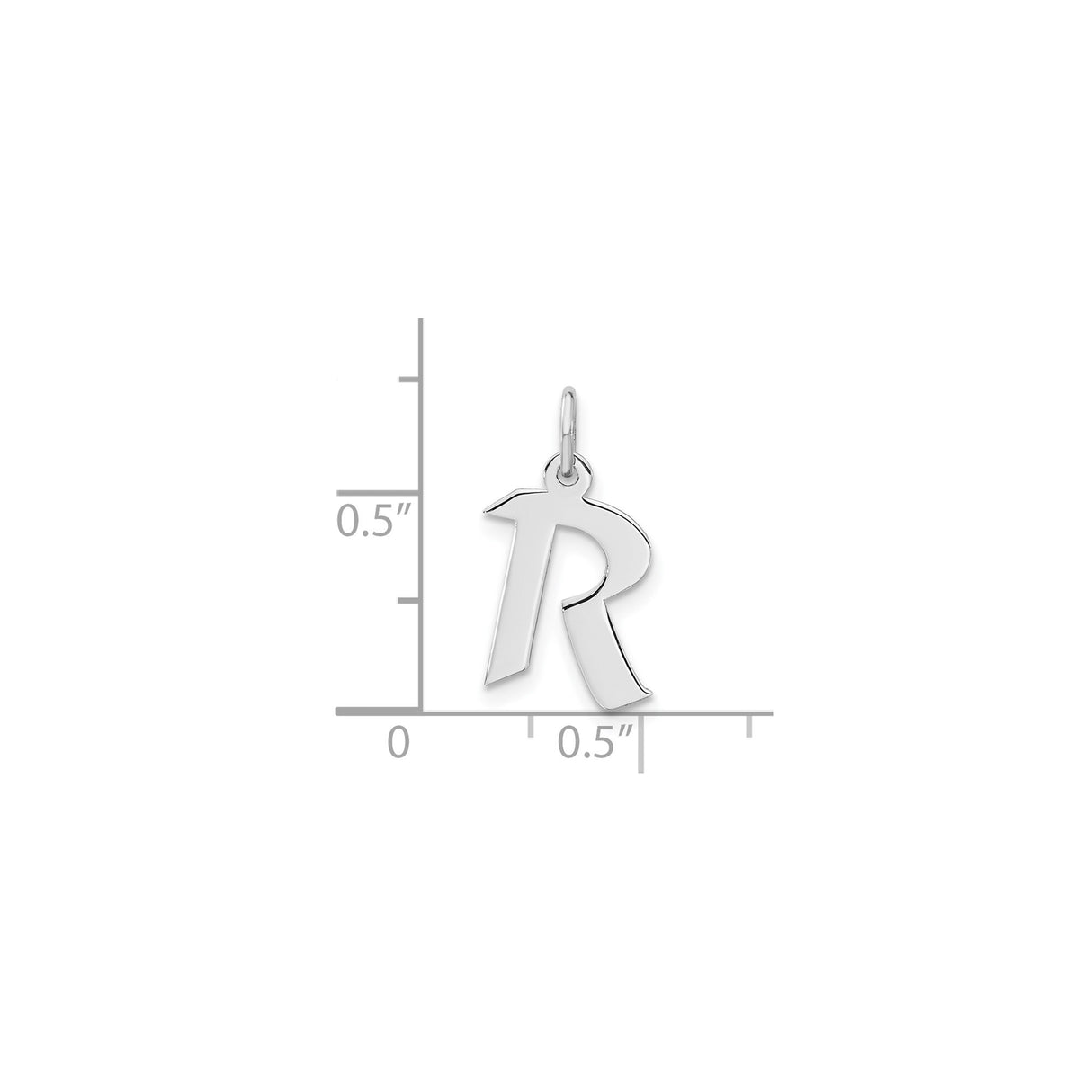 Sterling Silver Initial R Pendant Charm, Bold Block Letter Design for Women or Unisex Wear