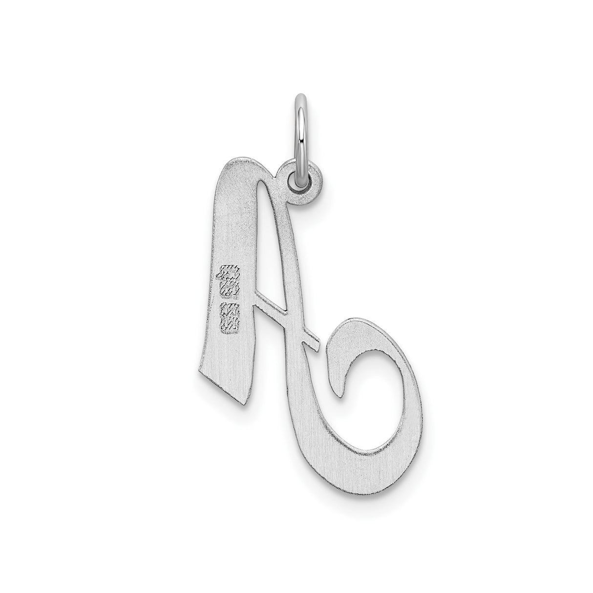 Sterling Silver Initial Pendant with Cursive Letter A, Script Monogram Charm for Women