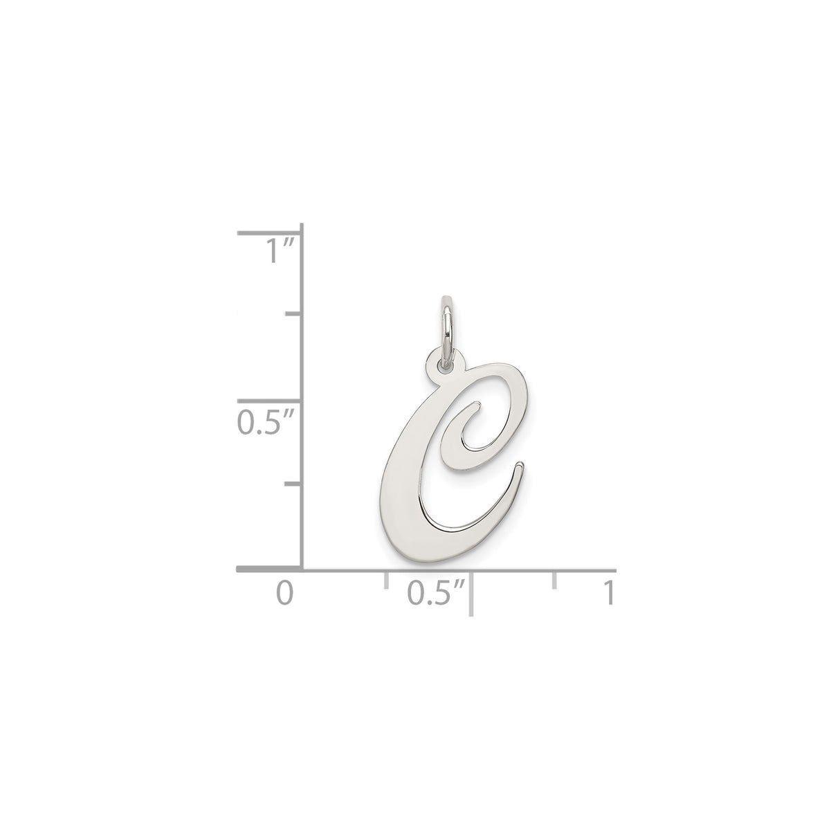 Sterling Silver Initial C Pendant, Script Letter Charm, Minimalist Monogram Jewelry for Women