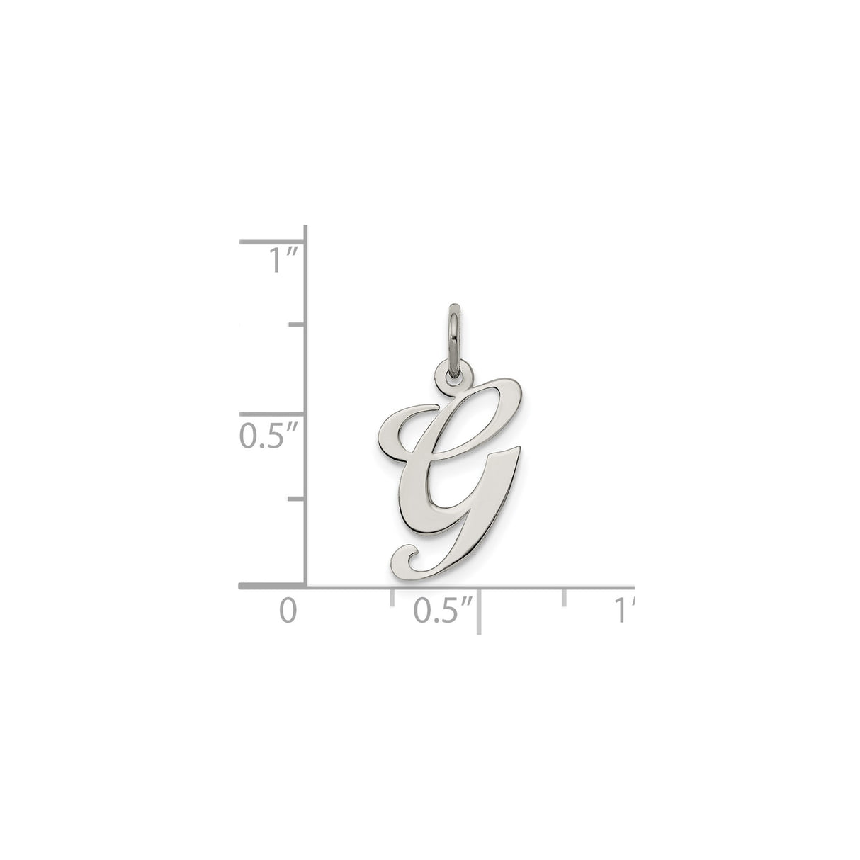 Sterling Silver Initial G Pendant Charm, Script Letter Design, Minimalist Monogram Jewelry