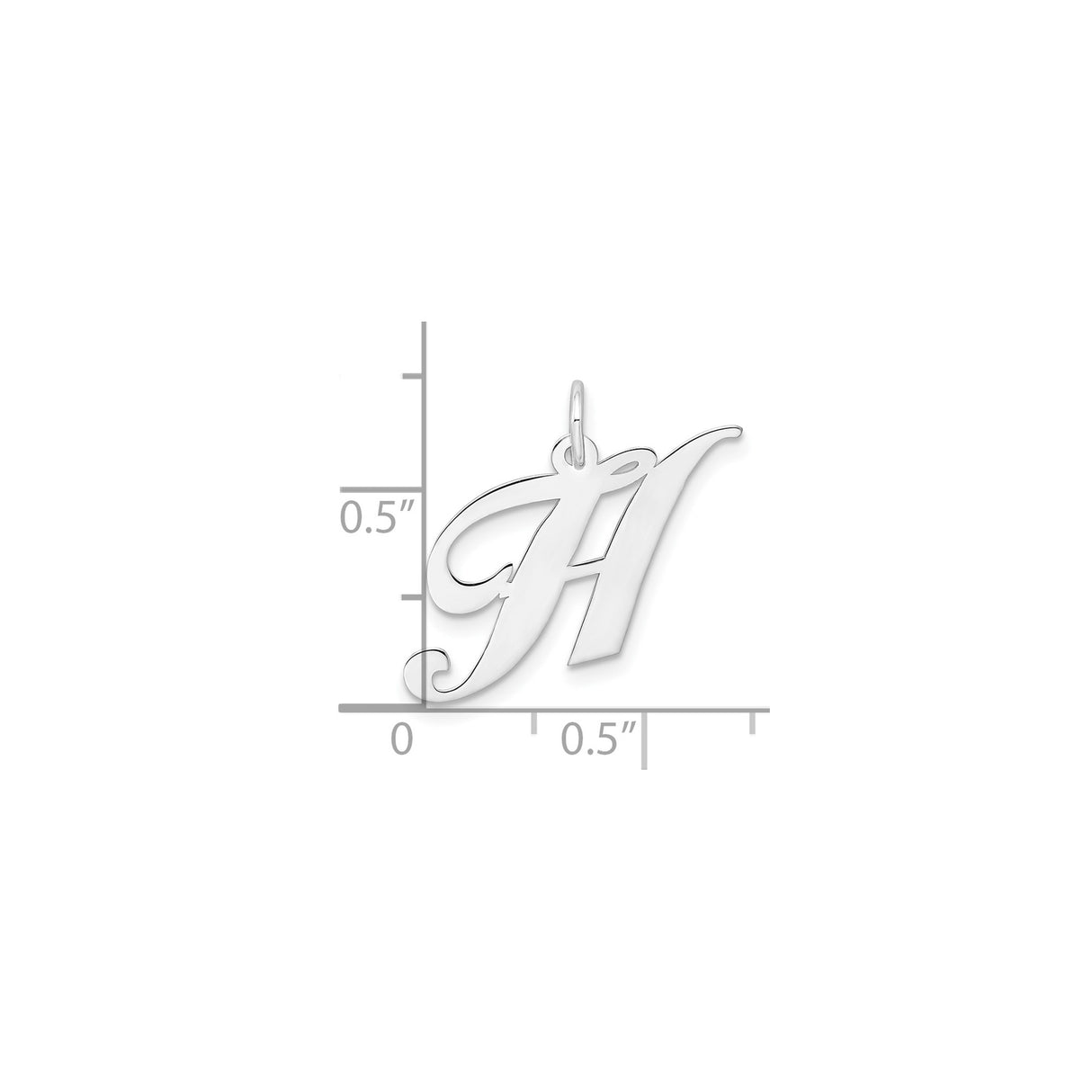 Sterling Silver Initial H Pendant, Script Letter Charm, Dainty Monogram Jewelry for Women