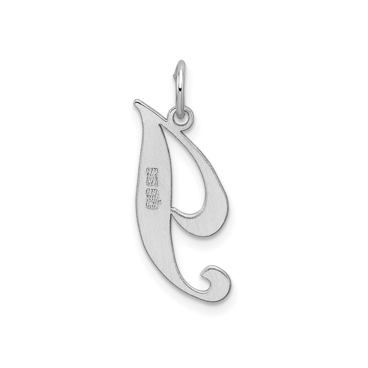 Sterling Silver Initial J Pendant, Polished Script Letter Charm for Women or Unisex Wear