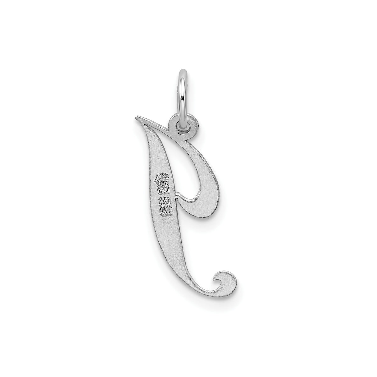 Sterling Silver Letter J Pendant, Script Initial Charm, Lightweight Monogram Jewelry