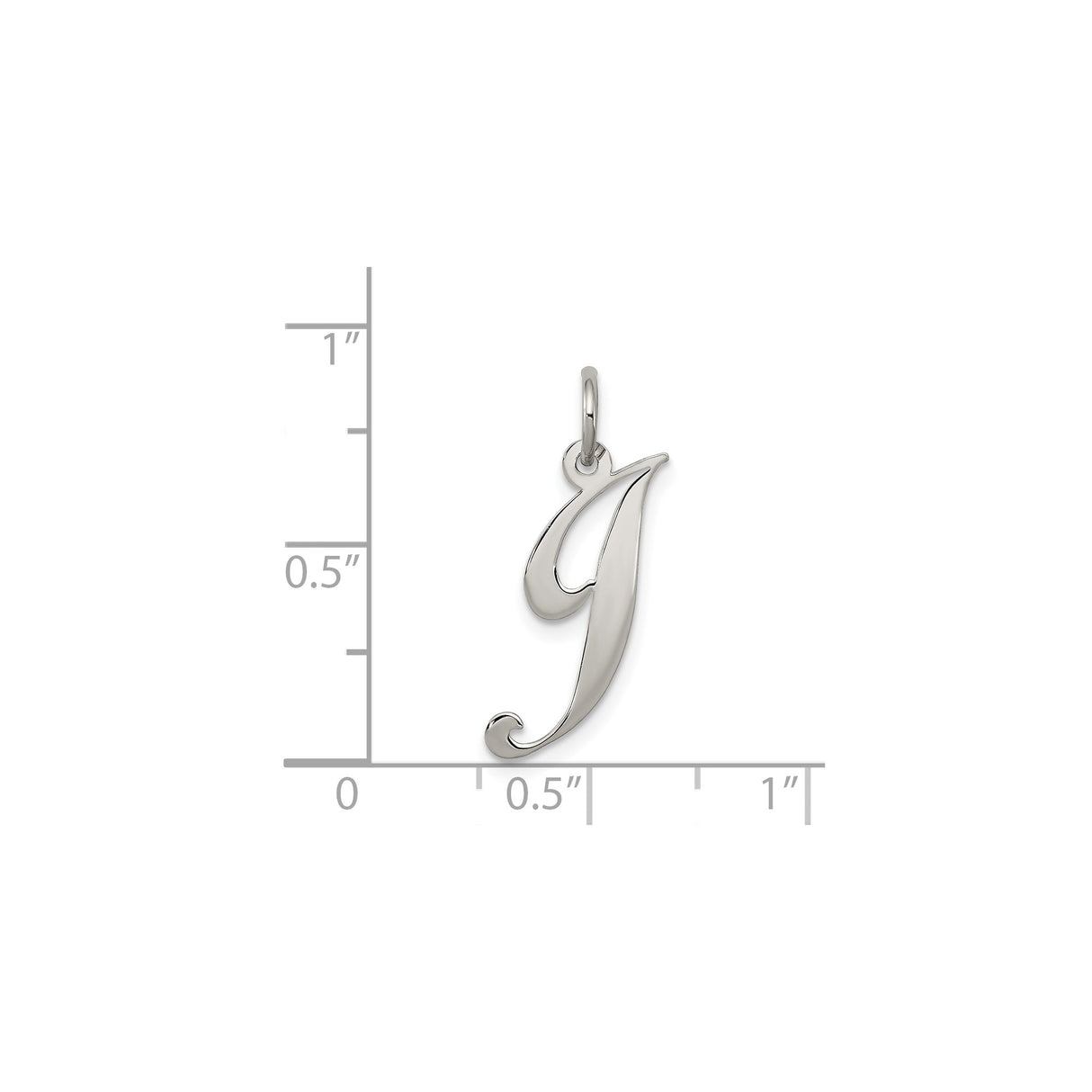 Sterling Silver Letter J Pendant, Script Initial Charm, Lightweight Monogram Jewelry