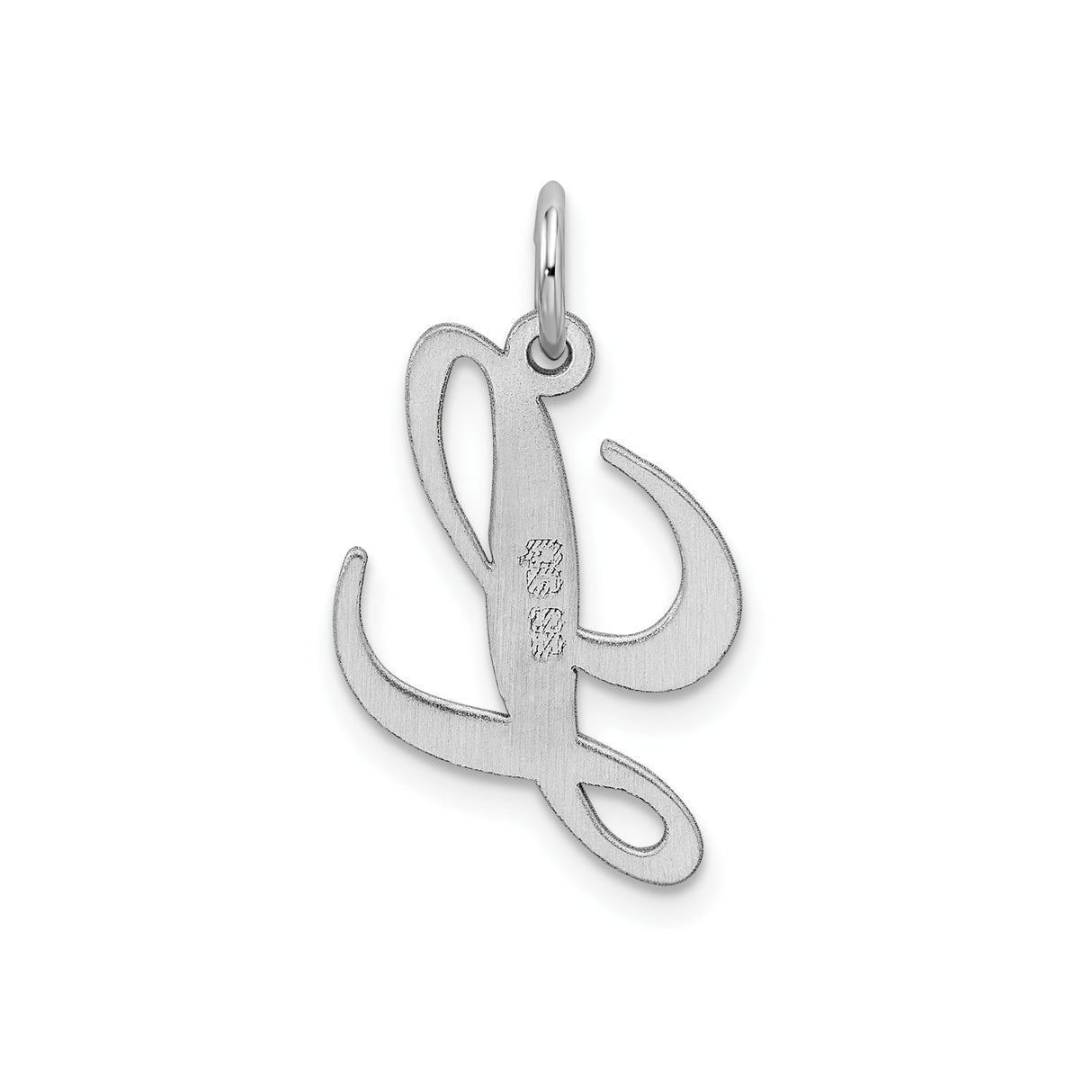 Sterling Silver Initial L Pendant, Polished Script Letter Charm, Dainty Monogram Jewelry for Women