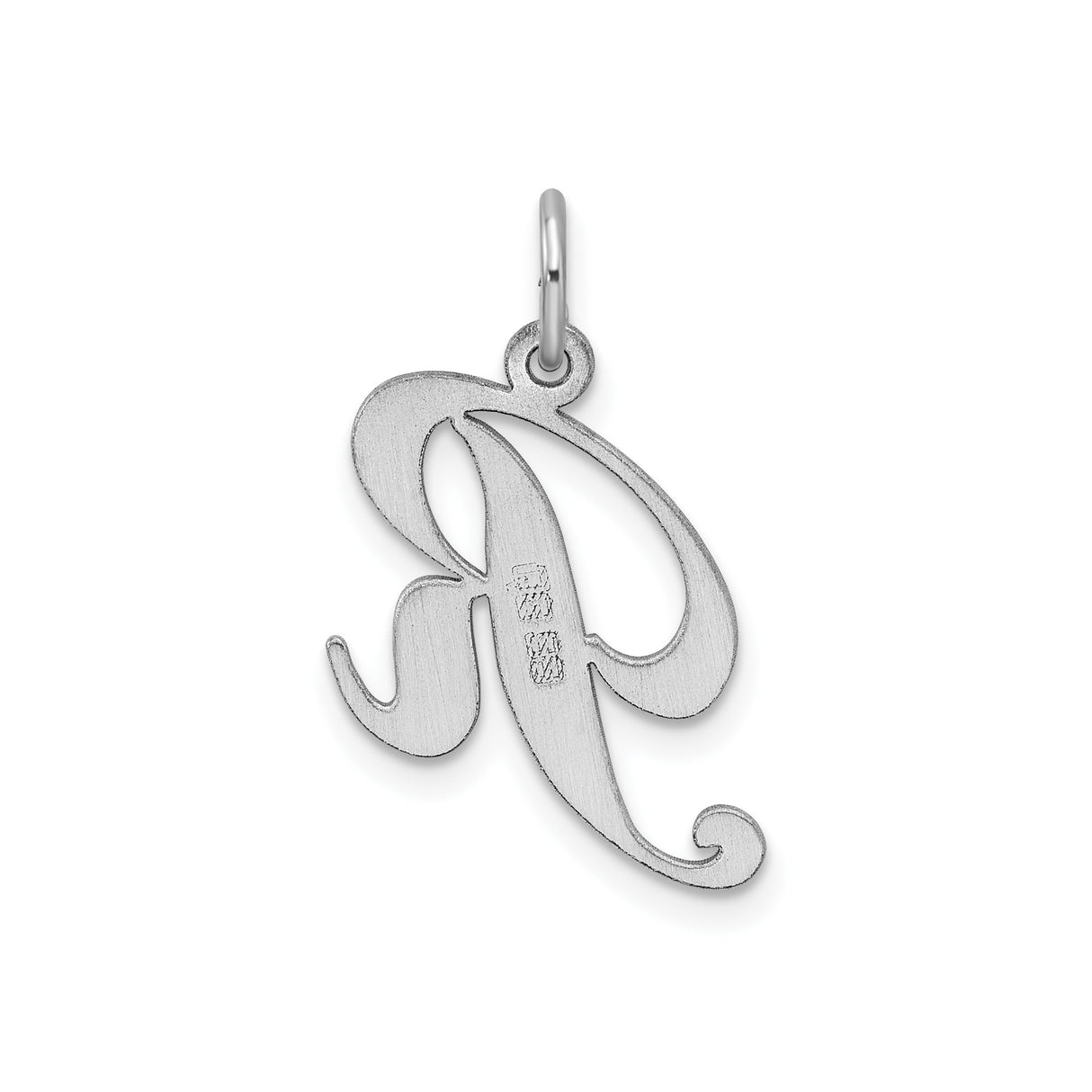 Sterling Silver Initial Pendant, Script Letter R Charm, Dainty Monogram Jewelry for Women