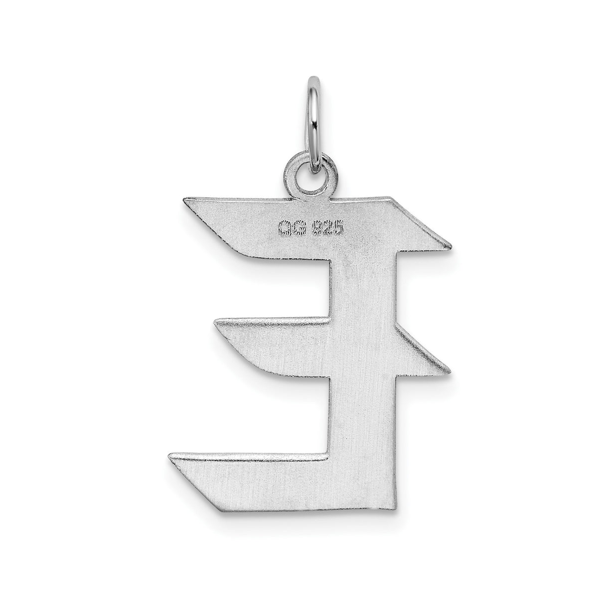 Sterling Silver Letter E Pendant Charm, Bold Block Initial Design, Unisex Alphabet Jewelry