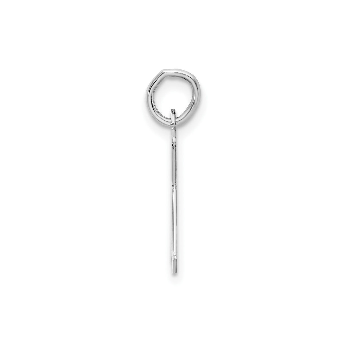 Sterling Silver Initial K Pendant, Polished Block Letter Charm, Unisex Monogram Jewelry