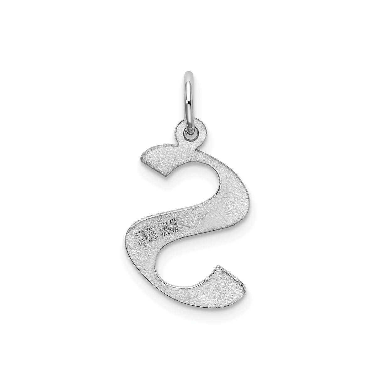 Sterling Silver Letter S Pendant Charm, Block Font Initial Jewelry for Women or Unisex