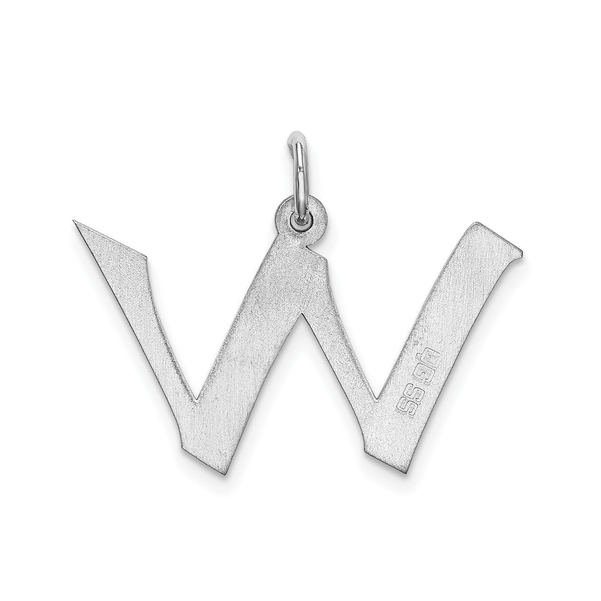 Sterling Silver Initial W Pendant Charm, Block Letter Design, Unisex Jewelry Accessory