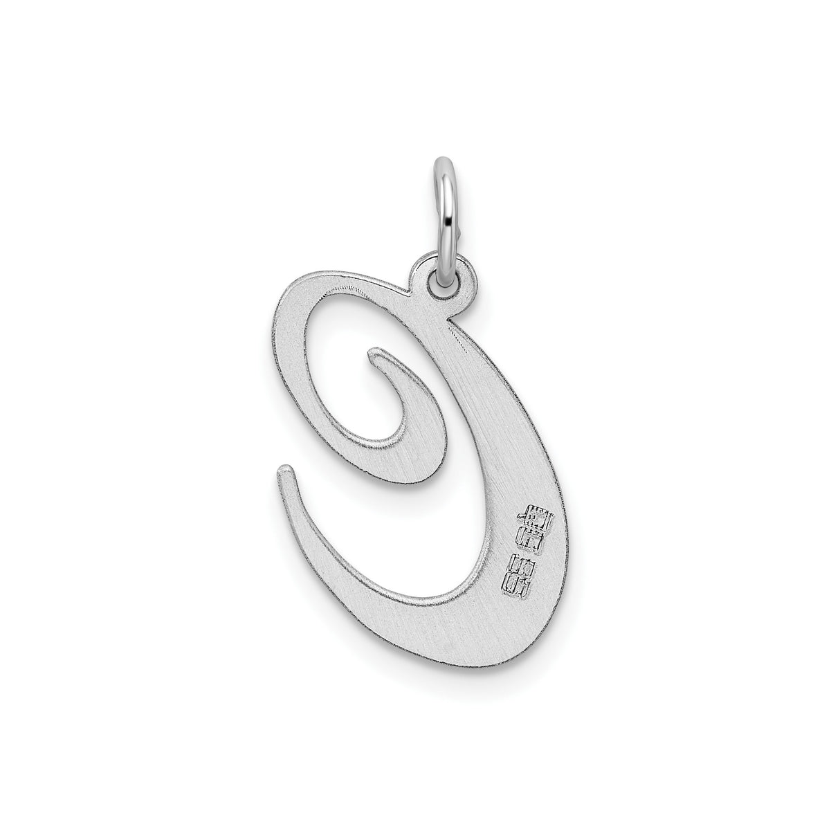 Sterling Silver Script Initial C Pendant Charm, Polished Cursive Letter Jewelry for Women or Unisex Wear