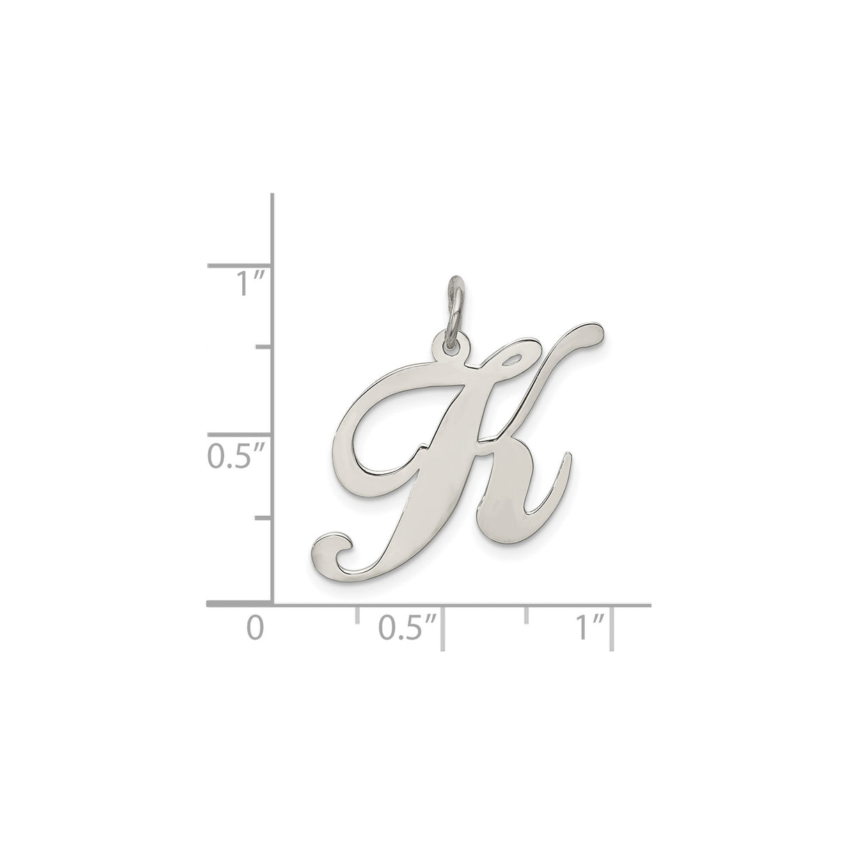 Sterling Silver Script Letter K Pendant, Cursive Initial Charm for Women and Unisex Wear