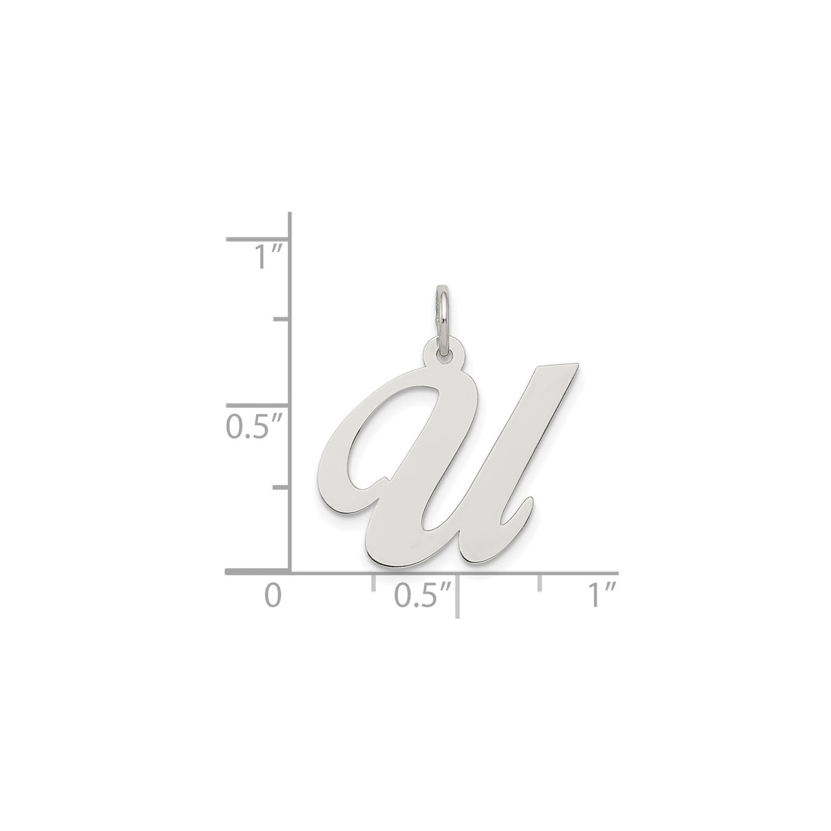 Sterling Silver Initial U Pendant, Script Letter Charm, Minimalist Monogram Jewelry for Women